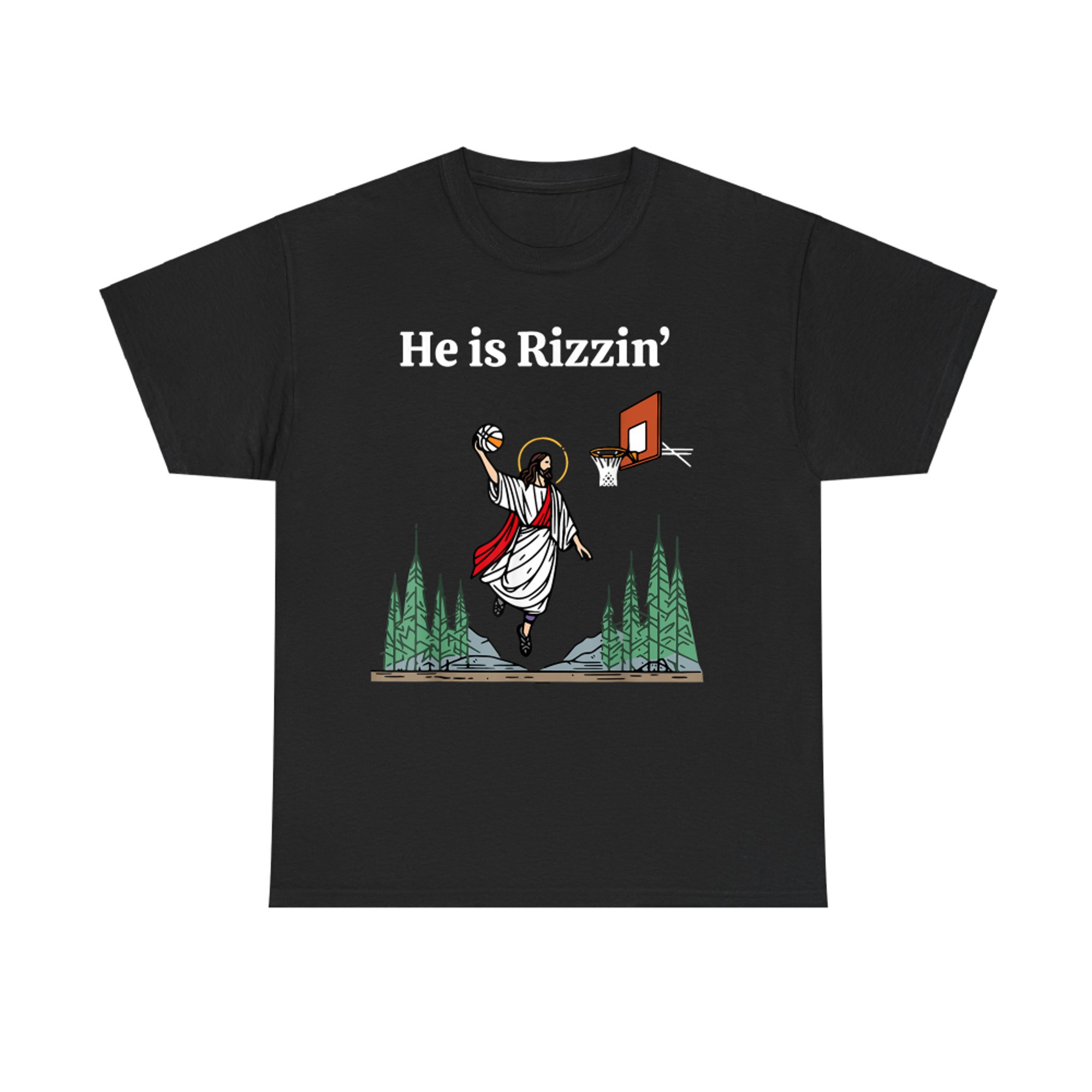 He Is Rizzin' Jesus Basketball Christian Good Friday Easter T-Shirt
