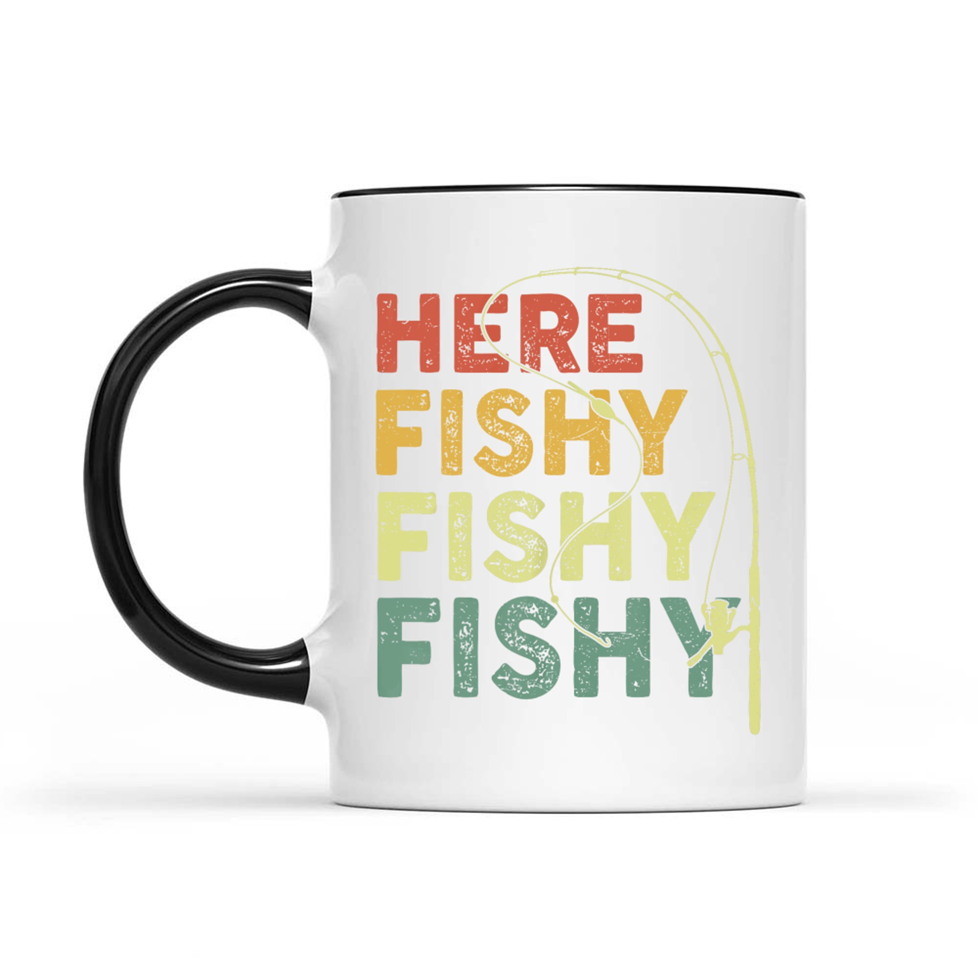 Here-Fishy Funny Fishing Bass Fish Dad Mug