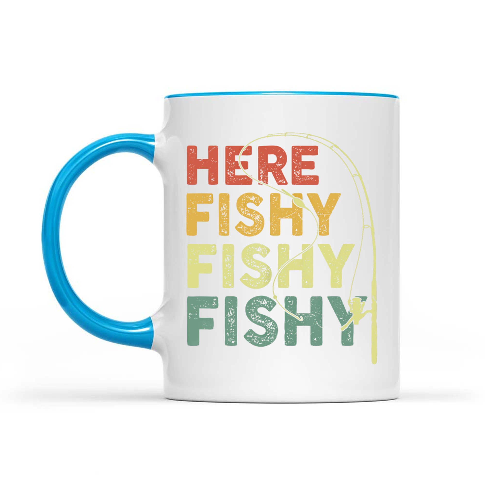Here-Fishy Funny Fishing Bass Fish Dad Mug