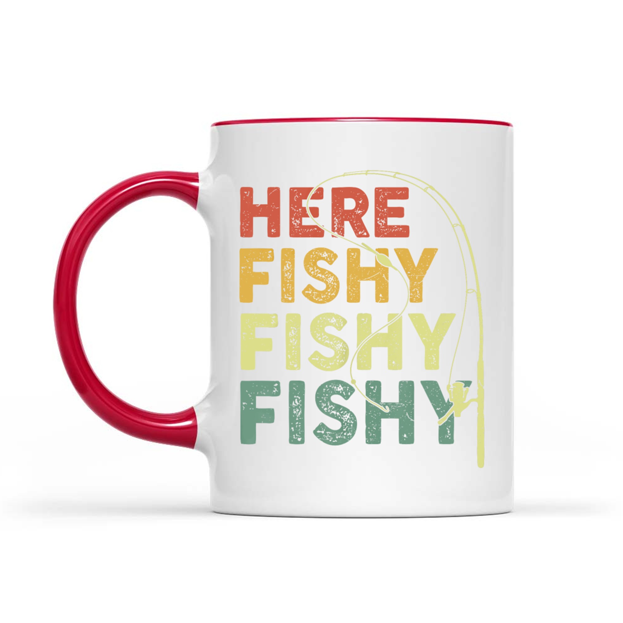 Here-Fishy Funny Fishing Bass Fish Dad Mug