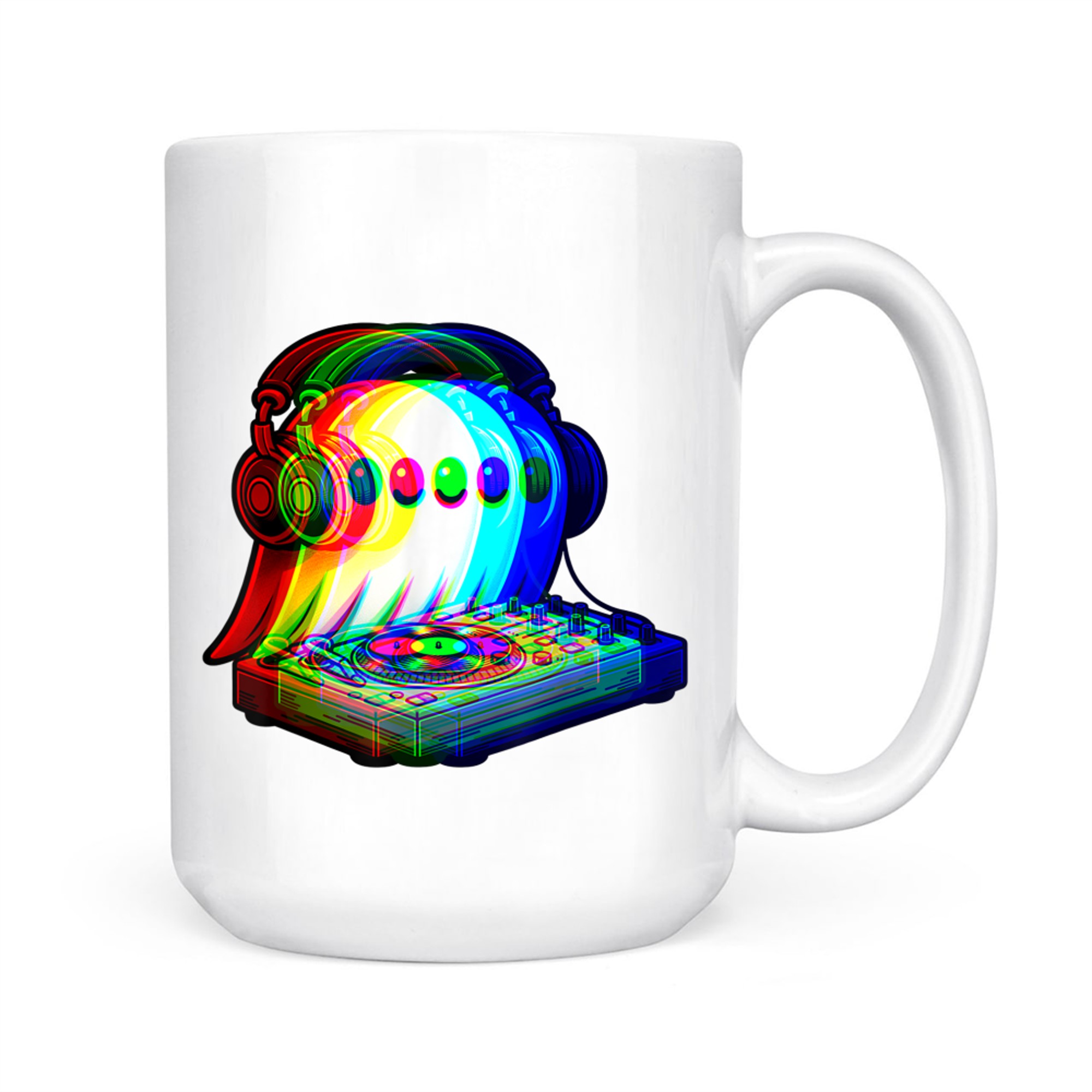 House Music Ghost DJ Optical Illusion EDM Halloween Rave DJ Mug