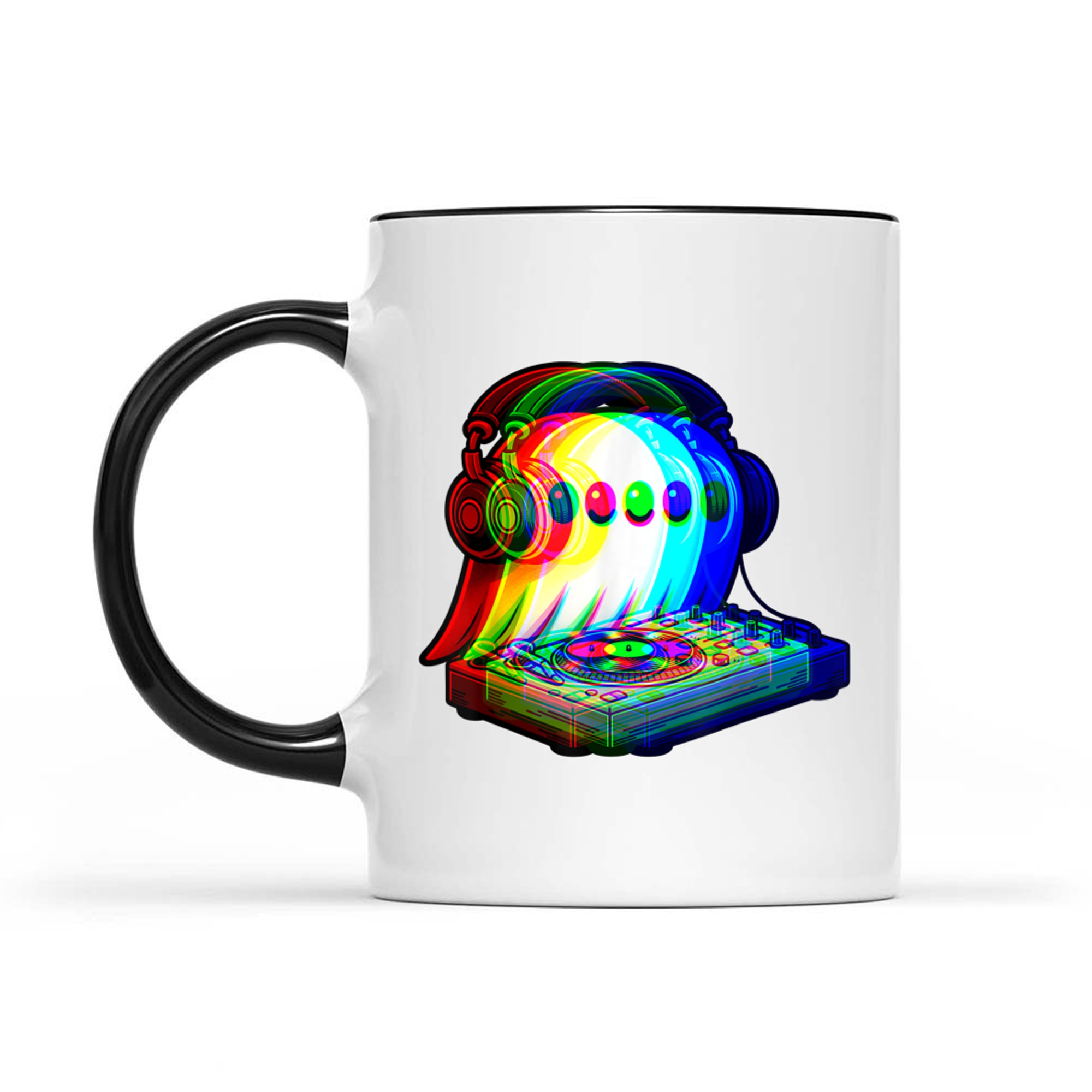 House Music Ghost DJ Optical Illusion EDM Halloween Rave DJ Mug