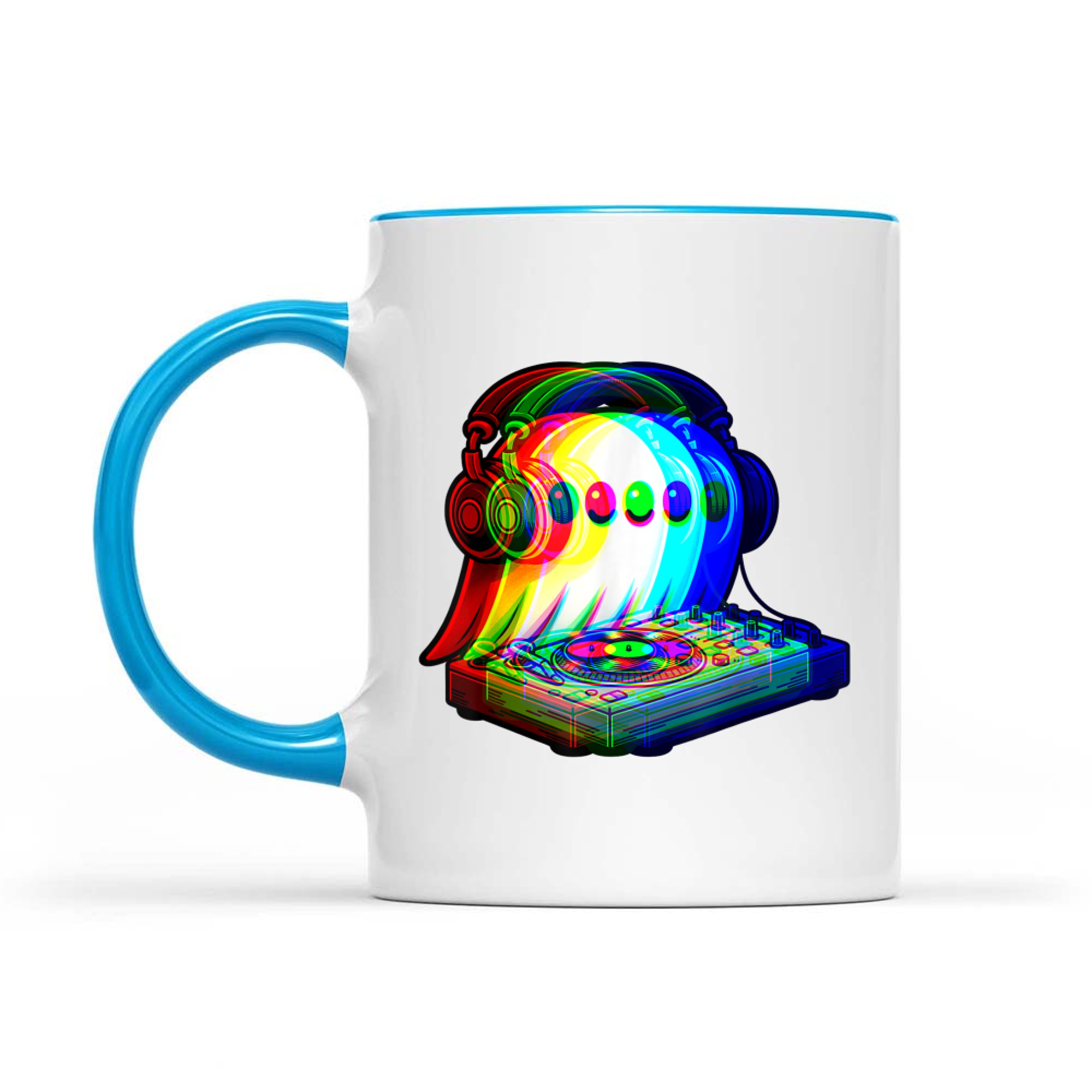 House Music Ghost DJ Optical Illusion EDM Halloween Rave DJ Mug