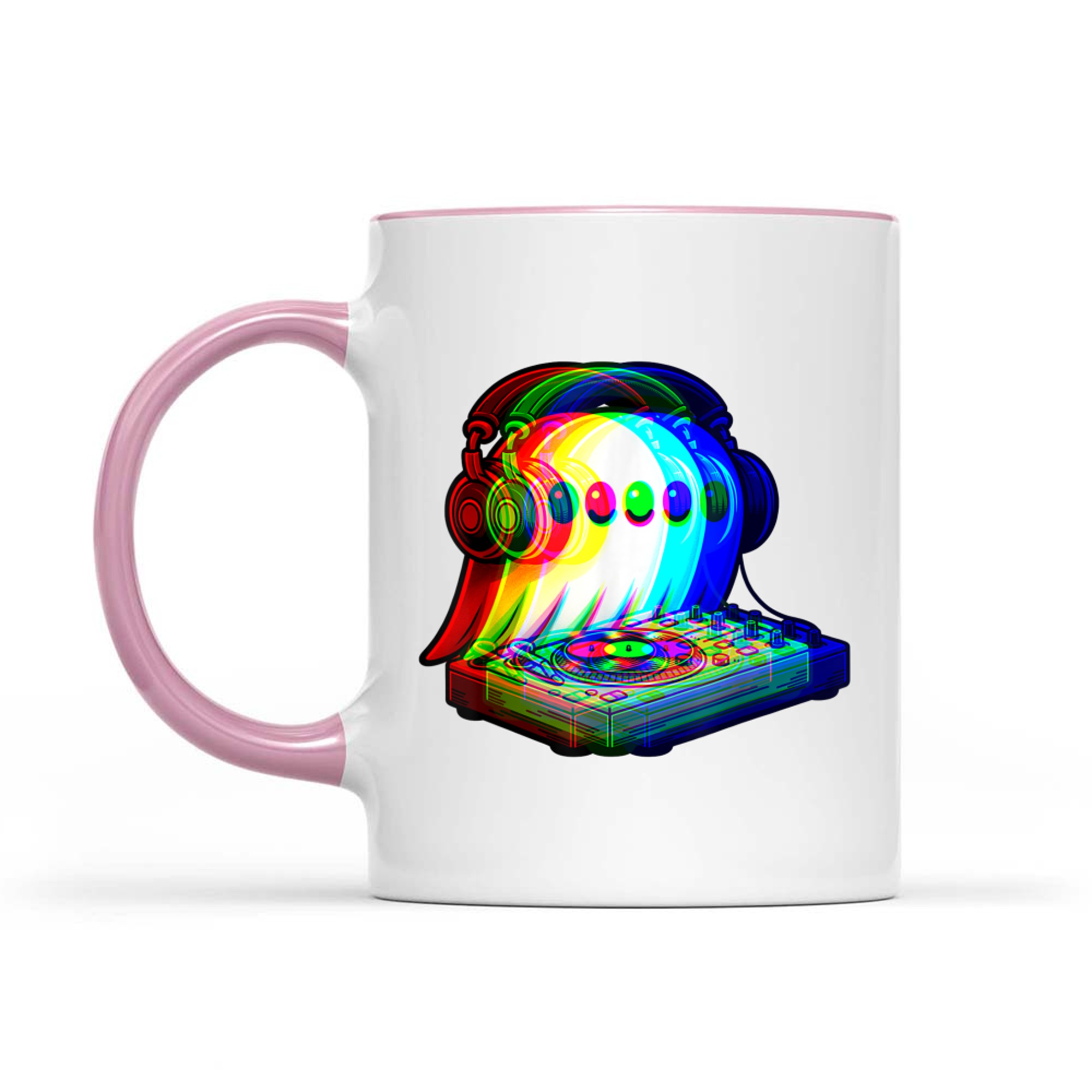House Music Ghost DJ Optical Illusion EDM Halloween Rave DJ Mug
