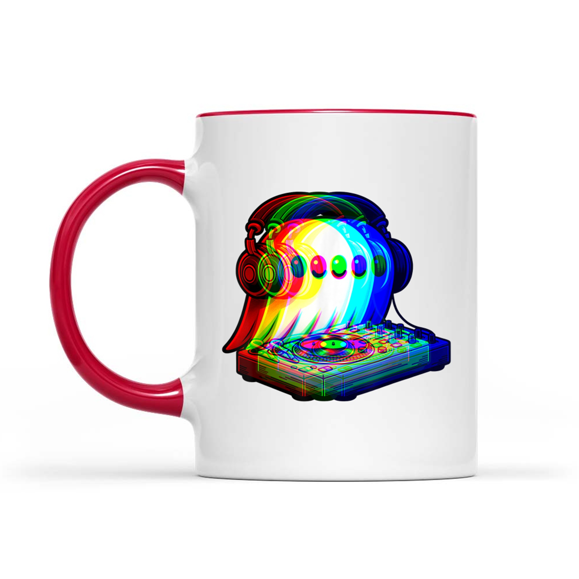 House Music Ghost DJ Optical Illusion EDM Halloween Rave DJ Mug