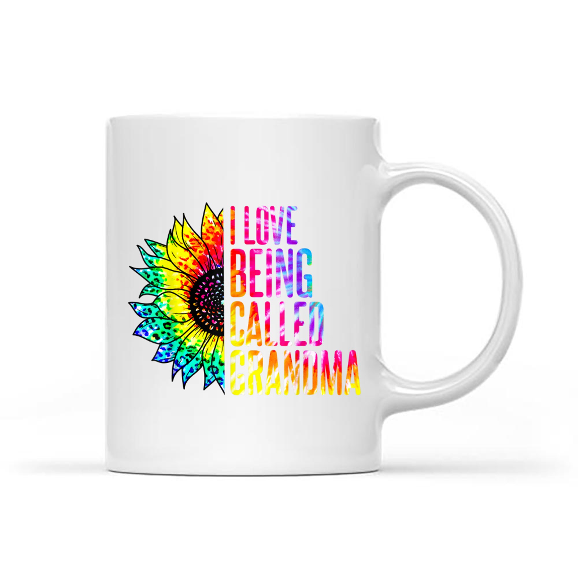 I Love Being Called Grandma Sunflower Tie Dye Mother's Day Mug