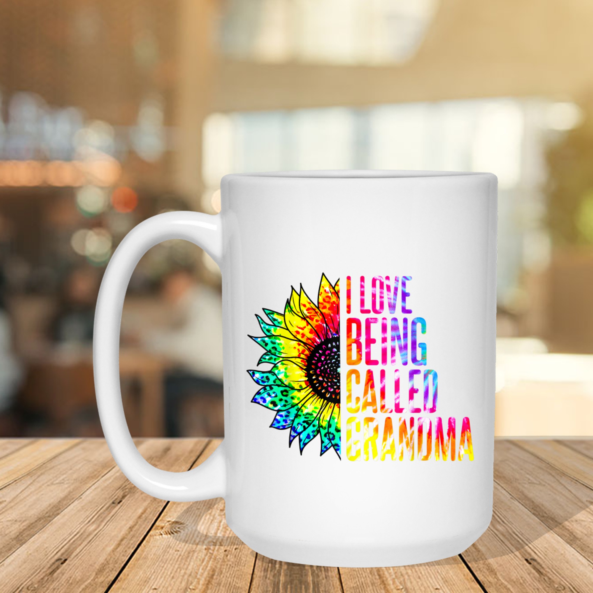 I Love Being Called Grandma Sunflower Tie Dye Mother's Day Mug