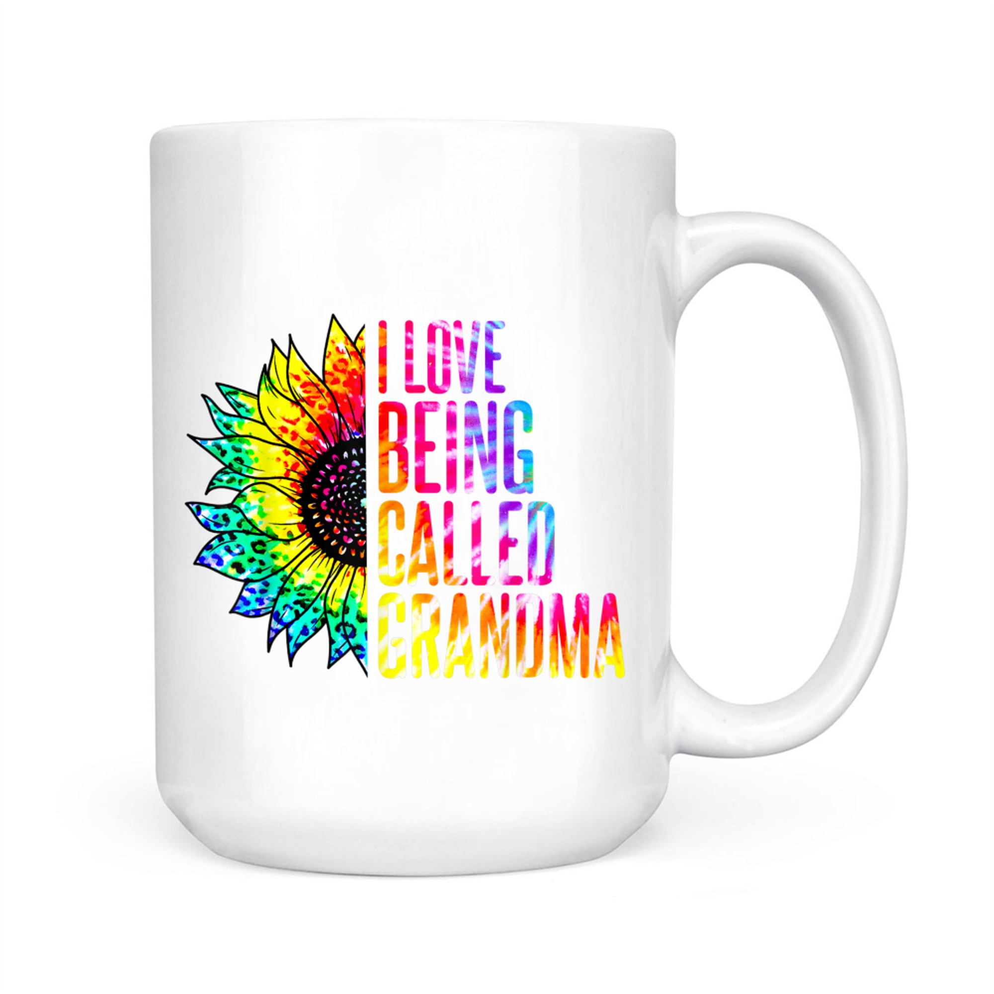 I Love Being Called Grandma Sunflower Tie Dye Mother's Day Mug