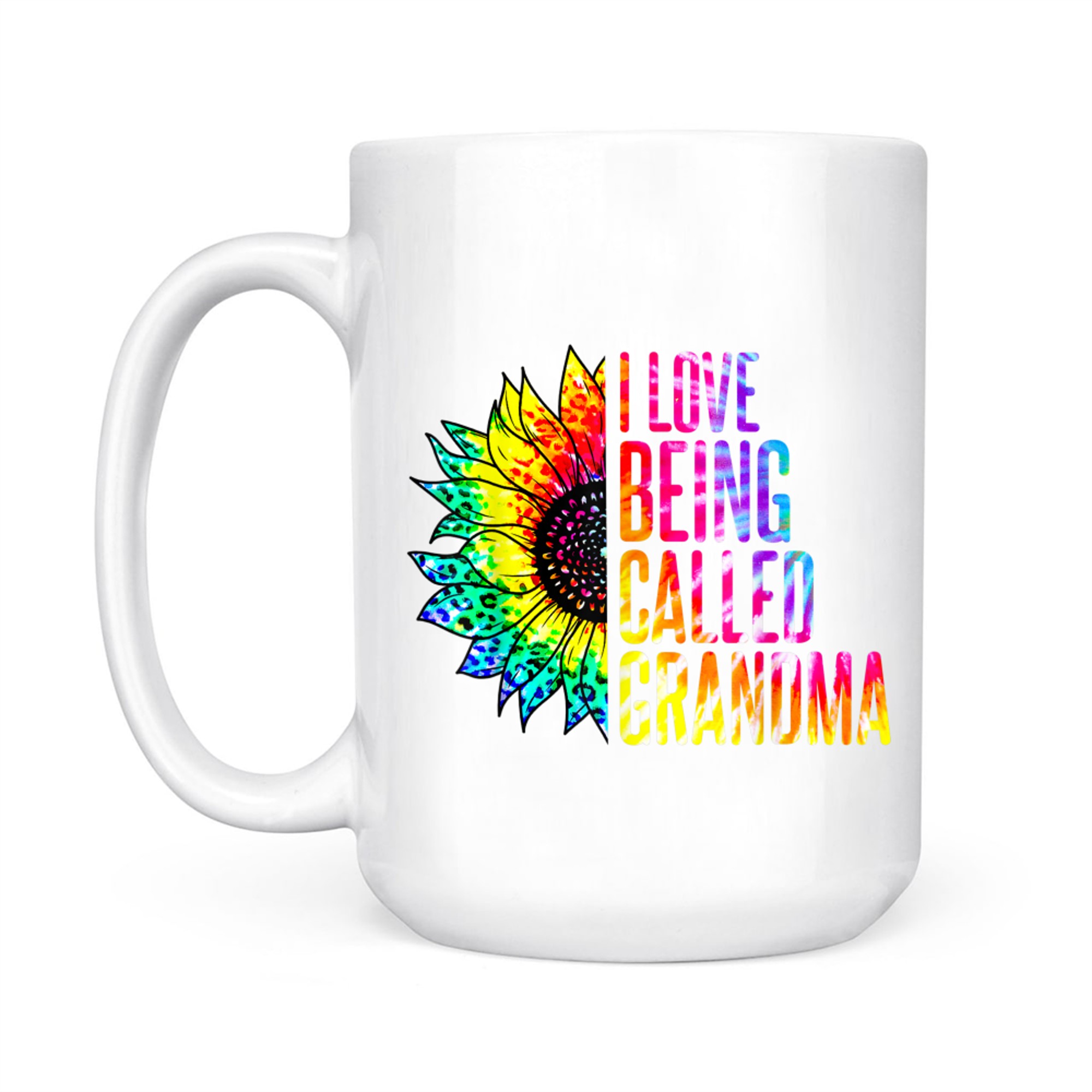 I Love Being Called Grandma Sunflower Tie Dye Mother's Day Mug