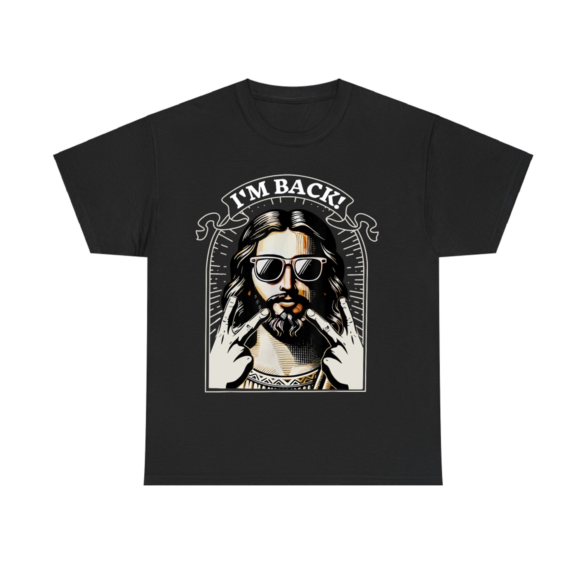 I'm Back Happy Easter Jesus Sunglasses Christian Good Friday T-Shirt