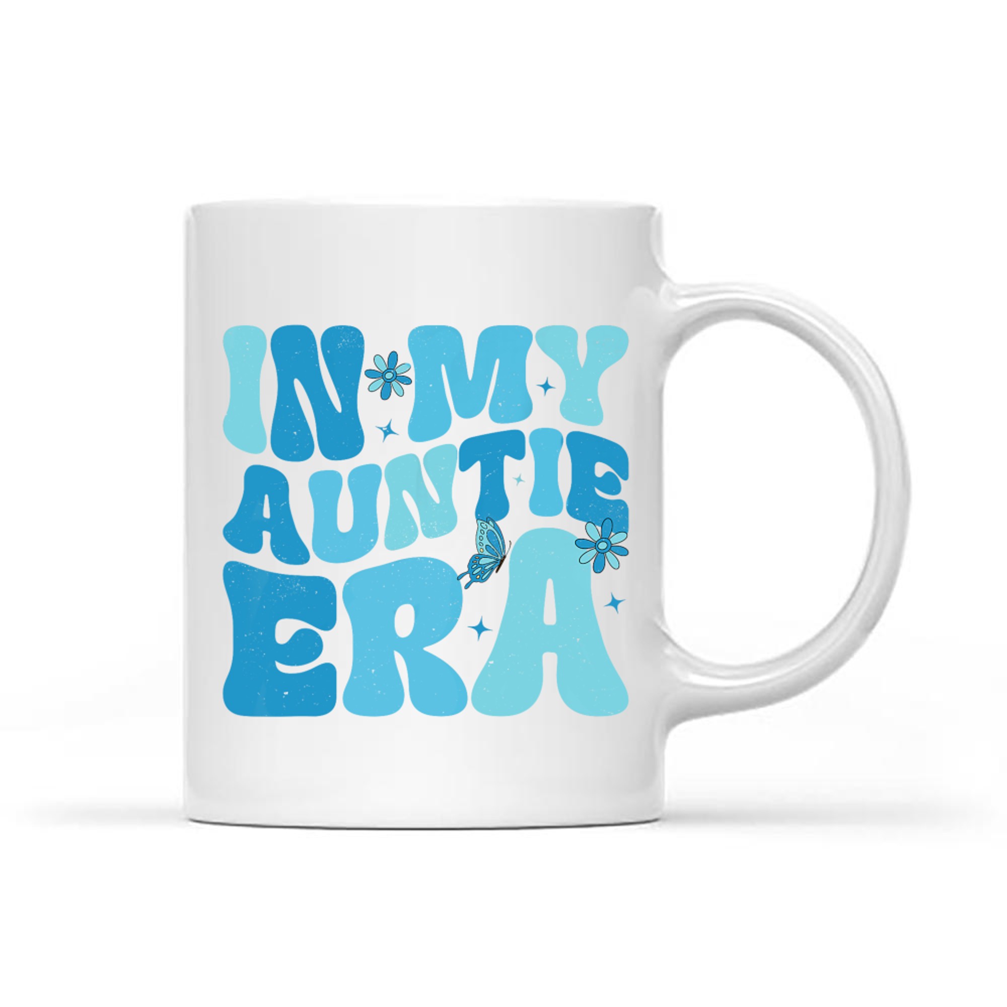 In My Auntie Era Baby Announcement For Aunt Mothers Day Blue Mug
