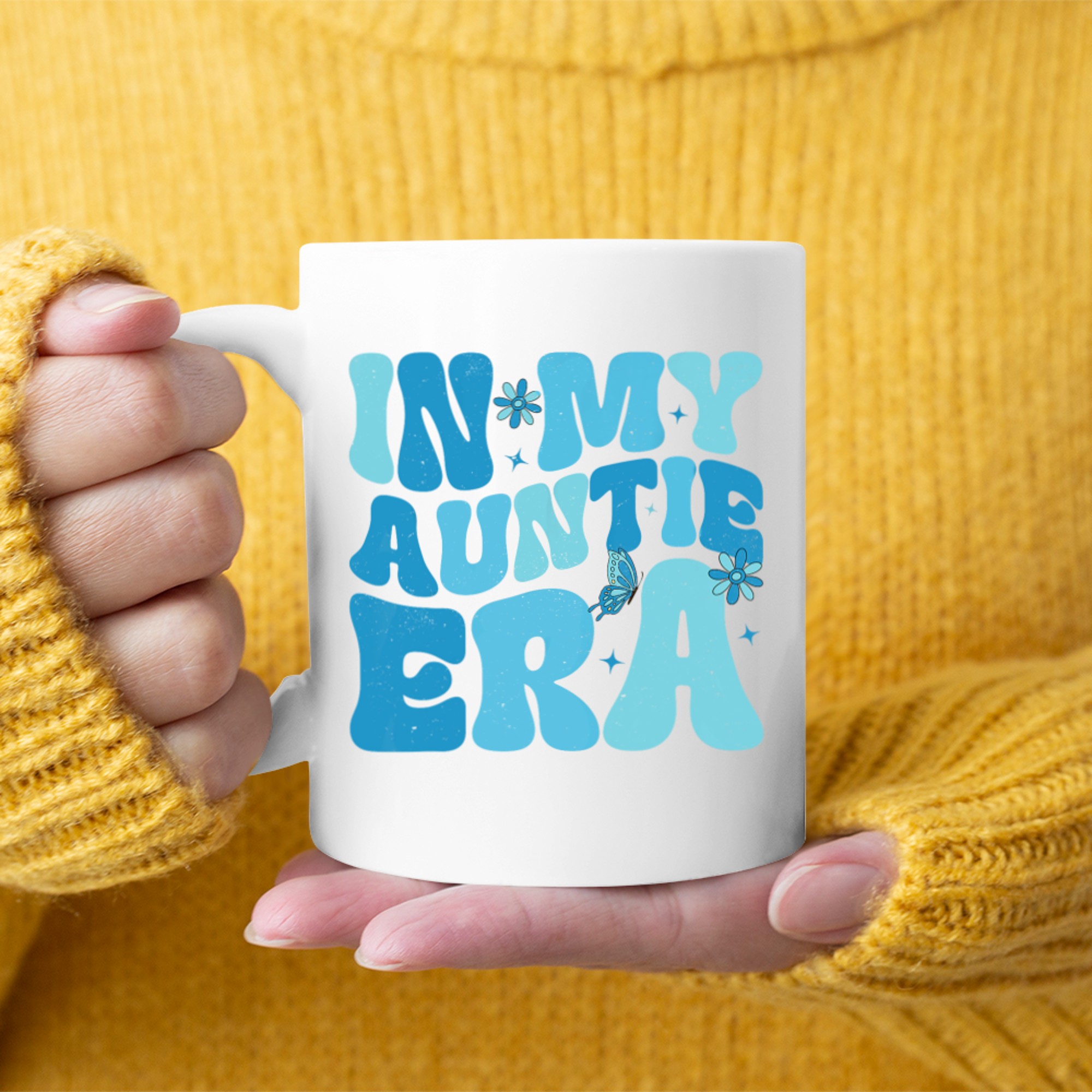 In My Auntie Era Baby Announcement For Aunt Mothers Day Blue Mug