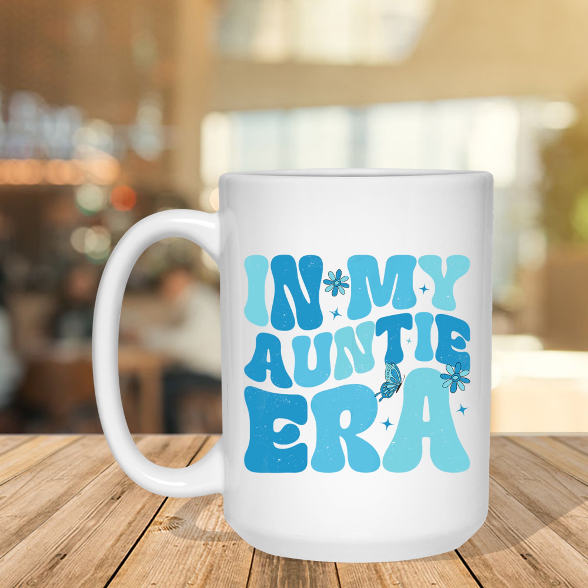 In My Auntie Era Baby Announcement For Aunt Mothers Day Blue Mug