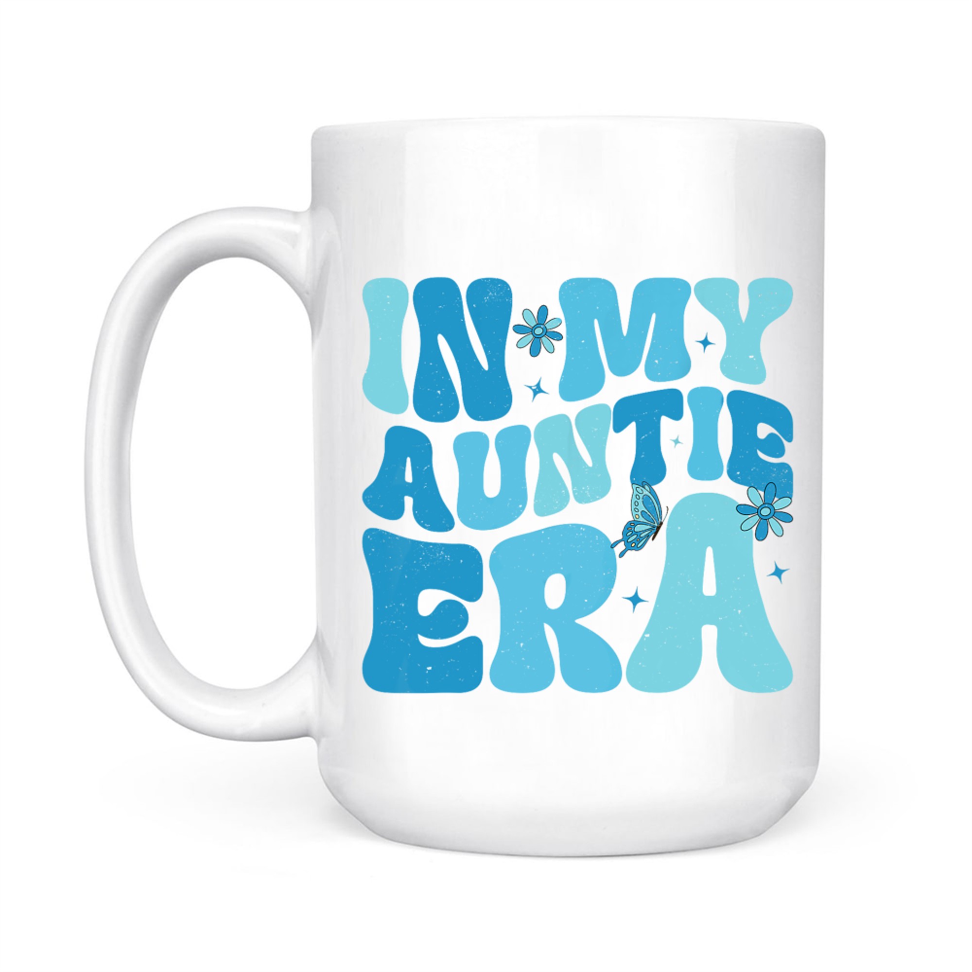 In My Auntie Era Baby Announcement For Aunt Mothers Day Blue Mug