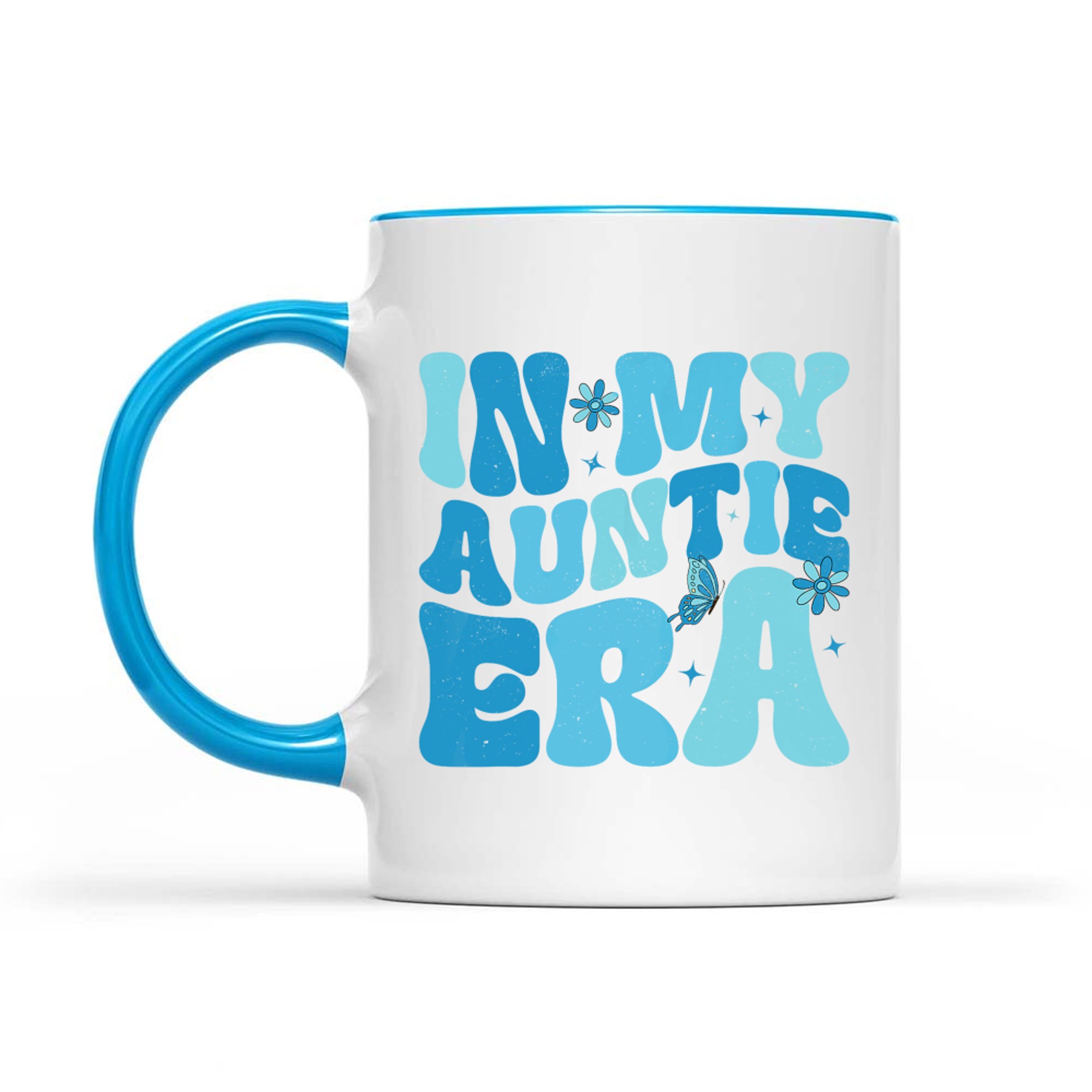 In My Auntie Era Baby Announcement For Aunt Mothers Day Blue Mug
