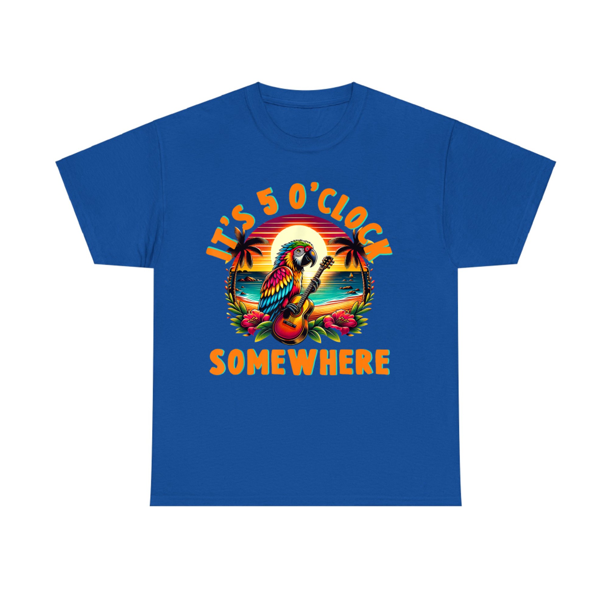 It's O'clock Somewhere Funny Summer Beach Vacation Parrot T-Shirt