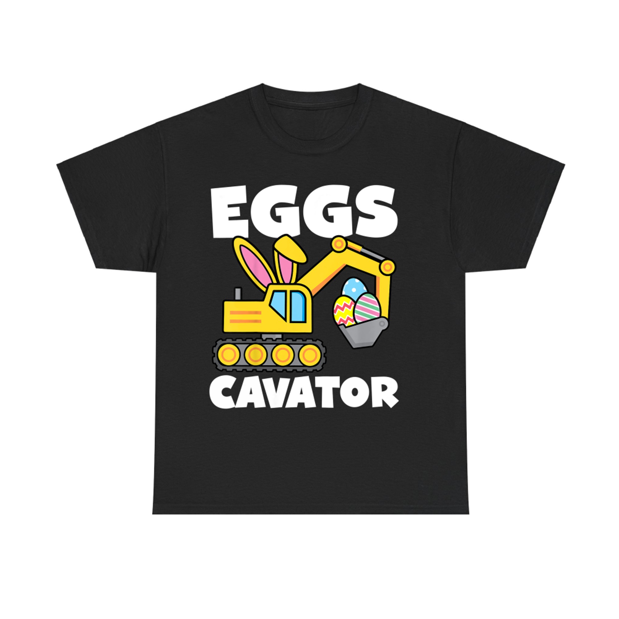 Kids Eggs Cavator Easter Egg Hunt Basket Excavator T-Shirt