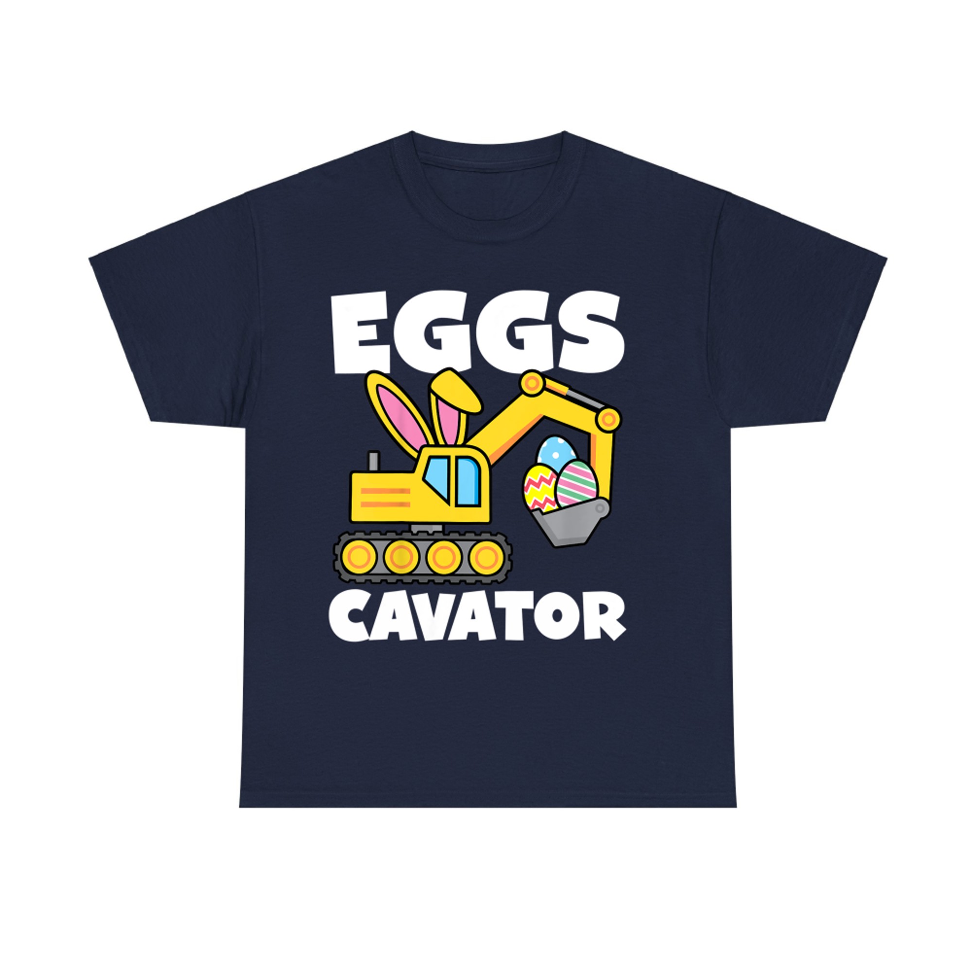 Kids Eggs Cavator Easter Egg Hunt Basket Excavator T-Shirt