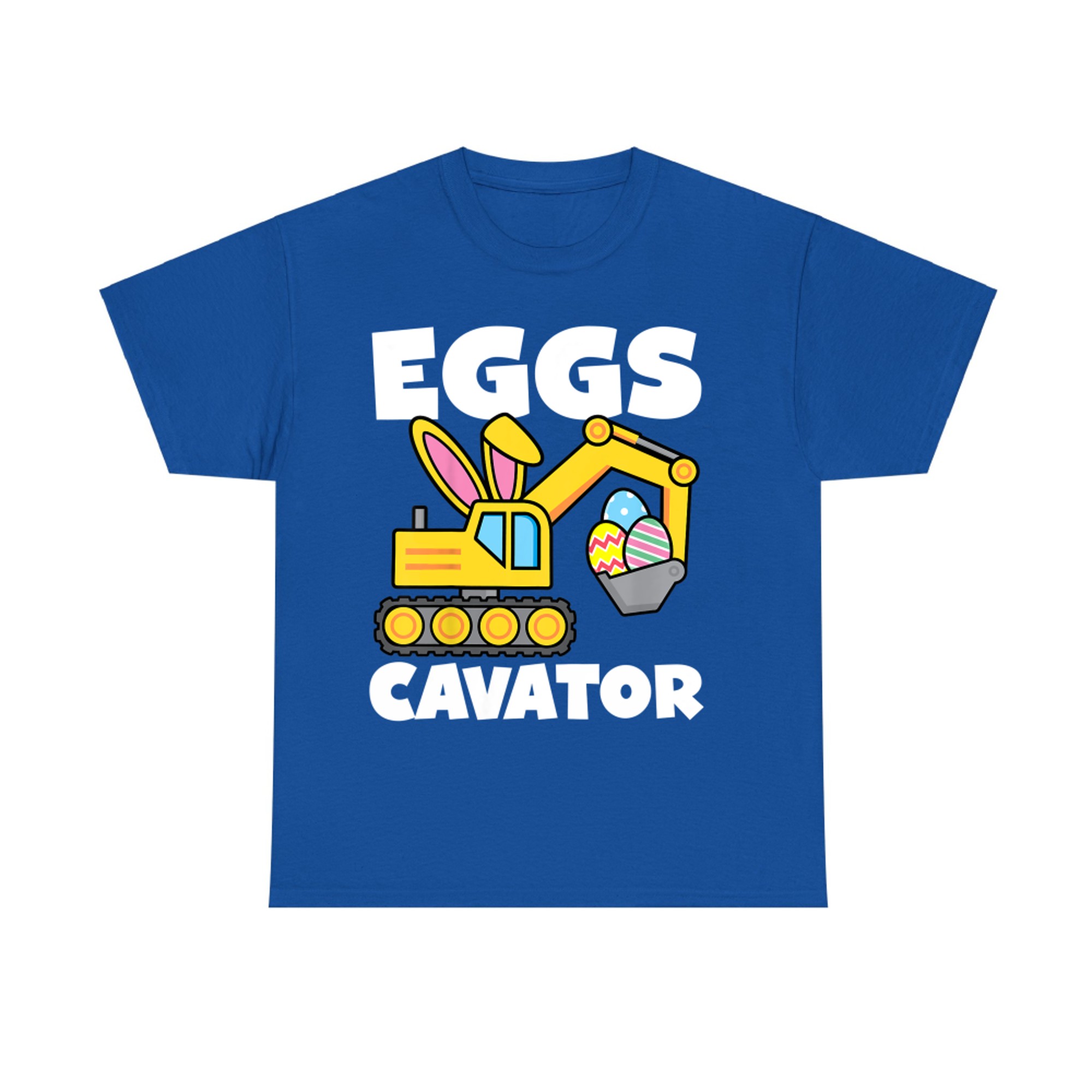Kids Eggs Cavator Easter Egg Hunt Basket Excavator T-Shirt