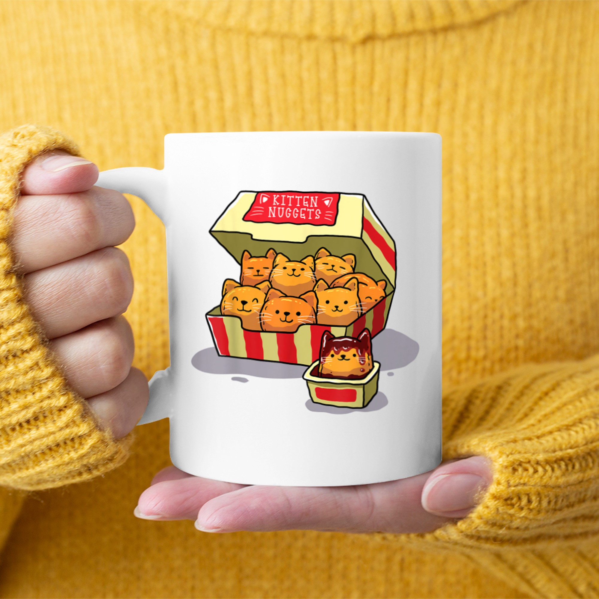 Kitten Nuggets Food Pun Cat Lover Gift Chicken Nuggets Mug