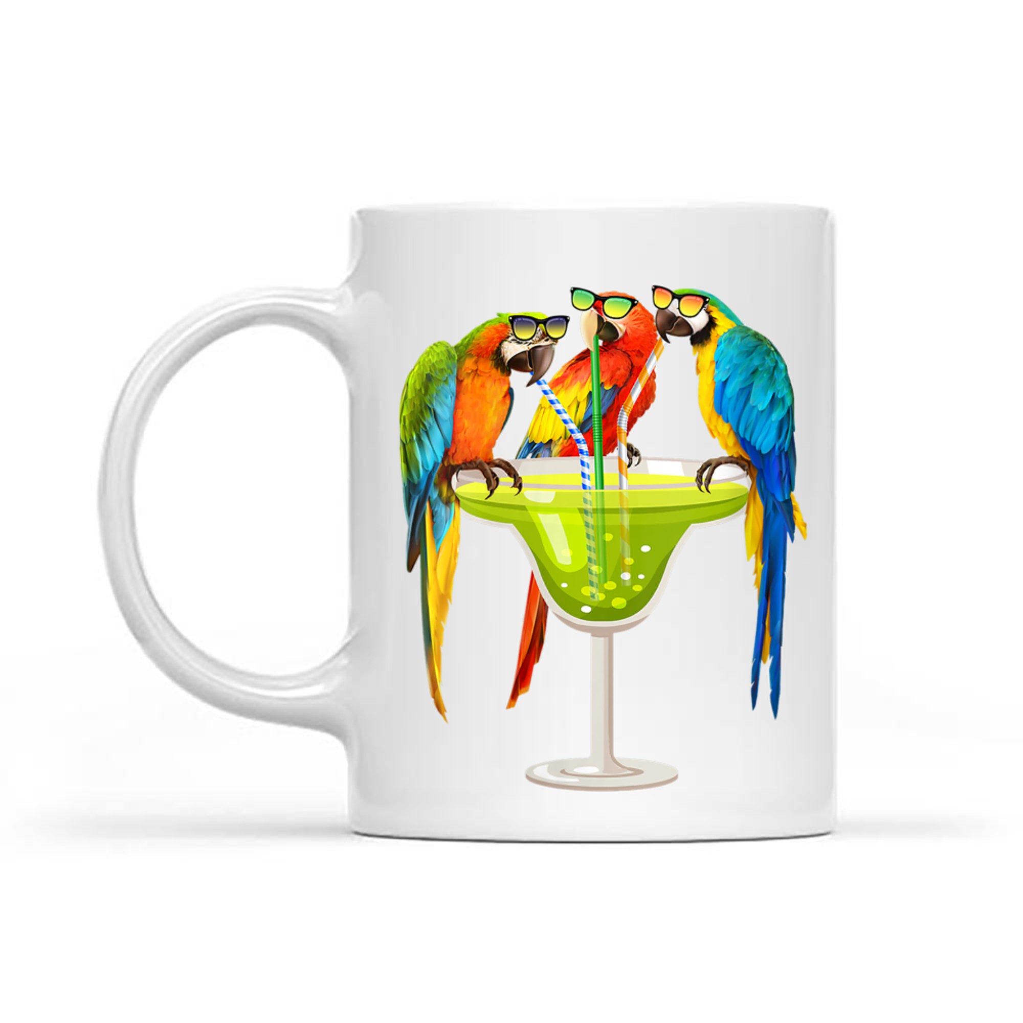 Parrots Drinking Margarita On Summer Vacation Birds Mug