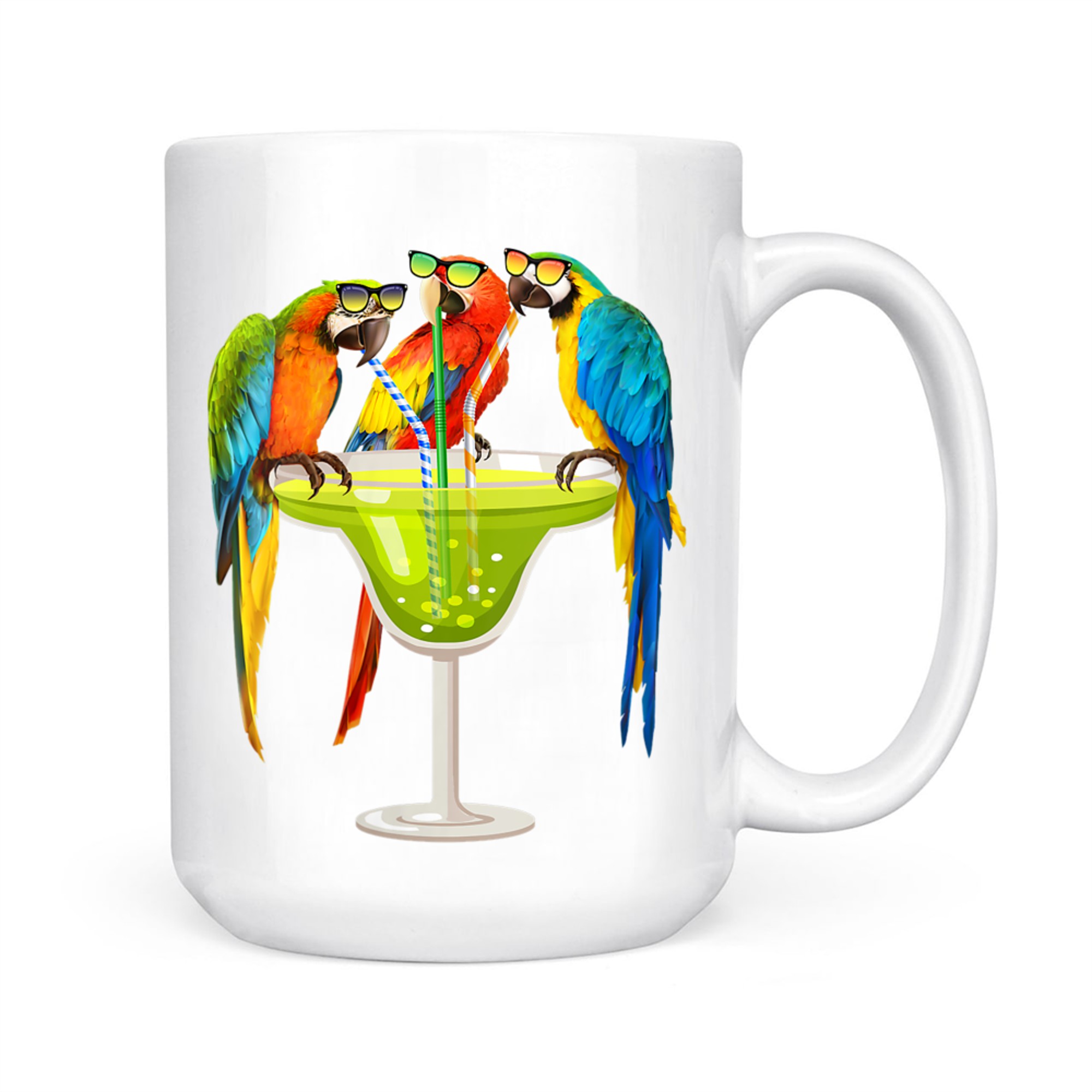 Parrots Drinking Margarita On Summer Vacation Birds Mug