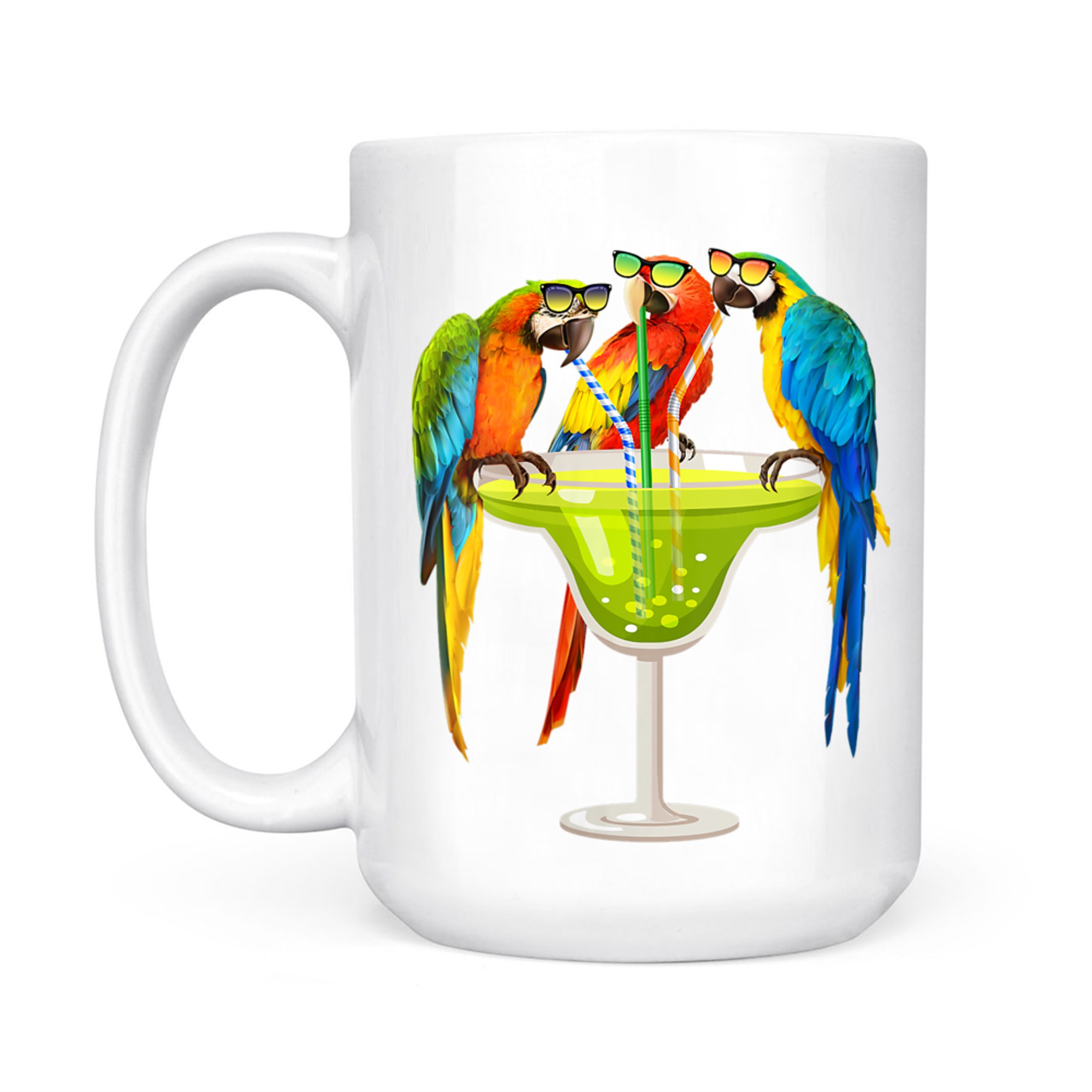 Parrots Drinking Margarita On Summer Vacation Birds Mug
