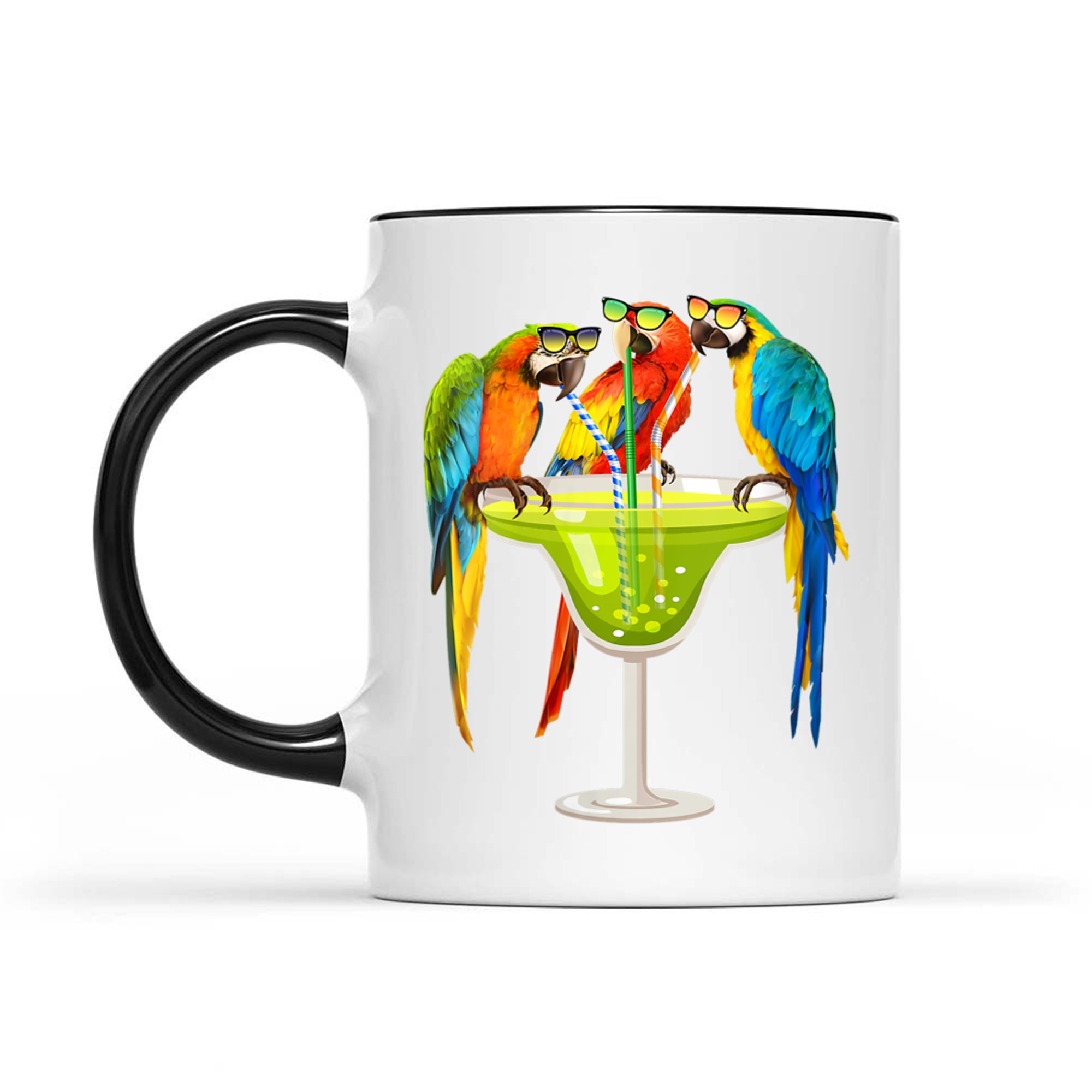 Parrots Drinking Margarita On Summer Vacation Birds Mug