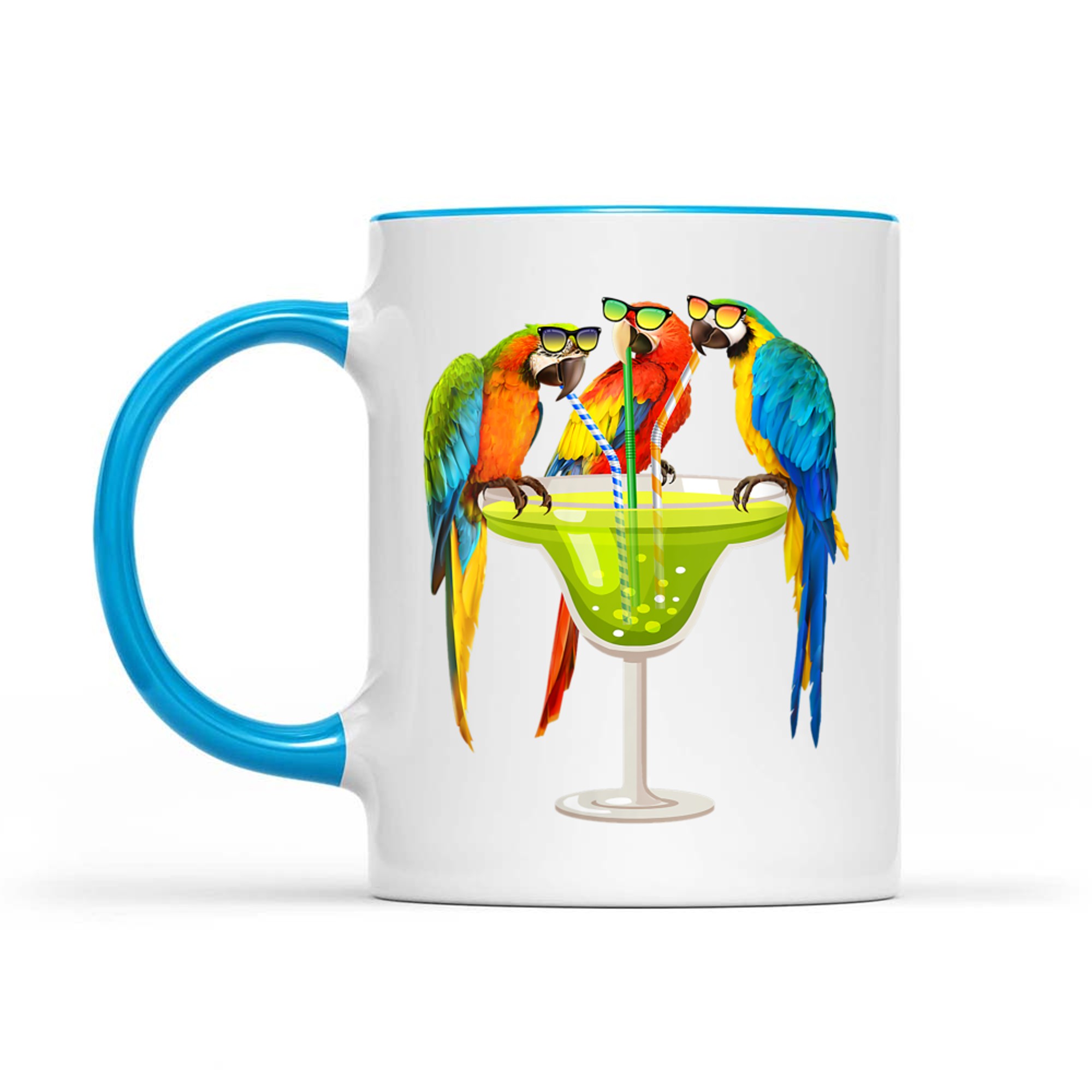 Parrots Drinking Margarita On Summer Vacation Birds Mug
