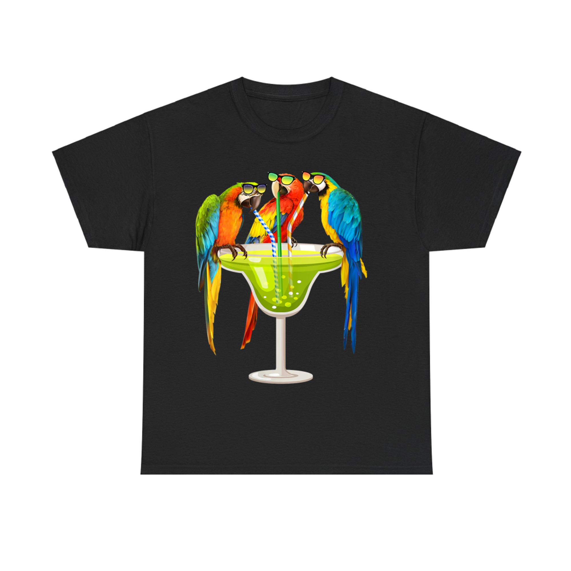Parrots Drinking Margarita On Summer Vacation Birds T-Shirt