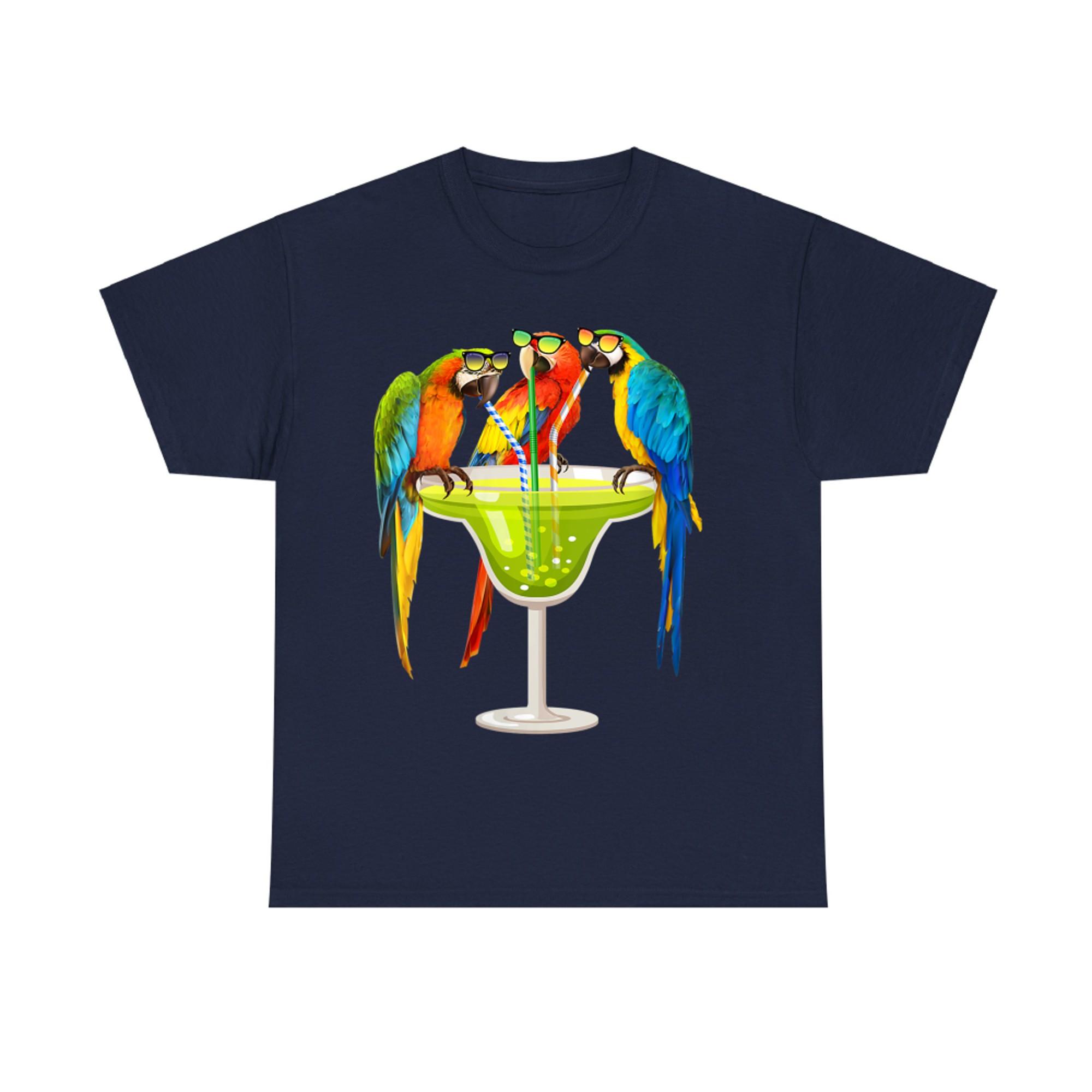 Parrots Drinking Margarita On Summer Vacation Birds T-Shirt