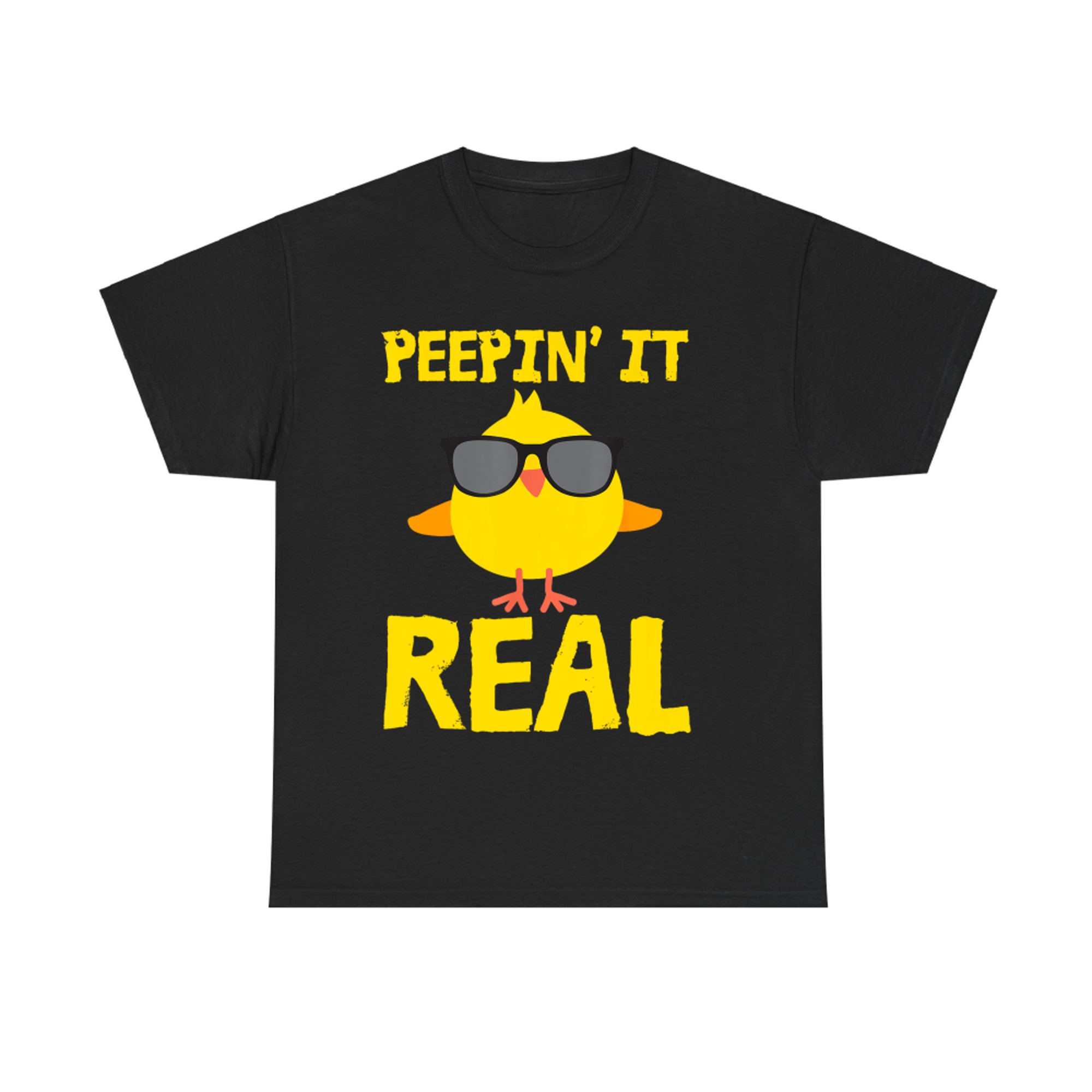 Peepin' It Real Funny Cool Chick Peep Chickens Easter Pun T-Shirt