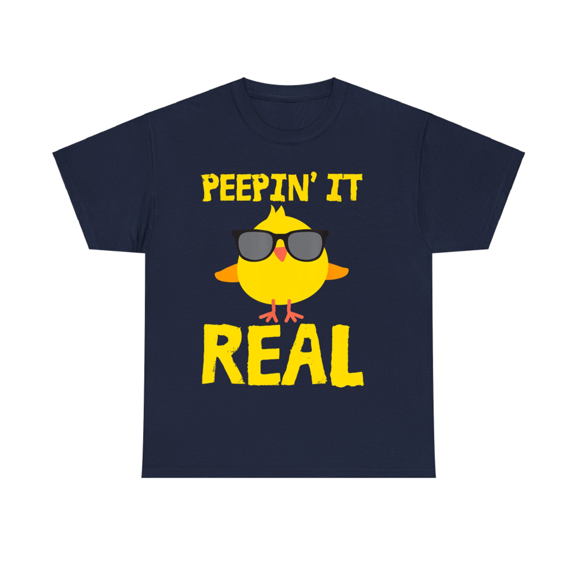 Peepin' It Real Funny Cool Chick Peep Chickens Easter Pun T-Shirt