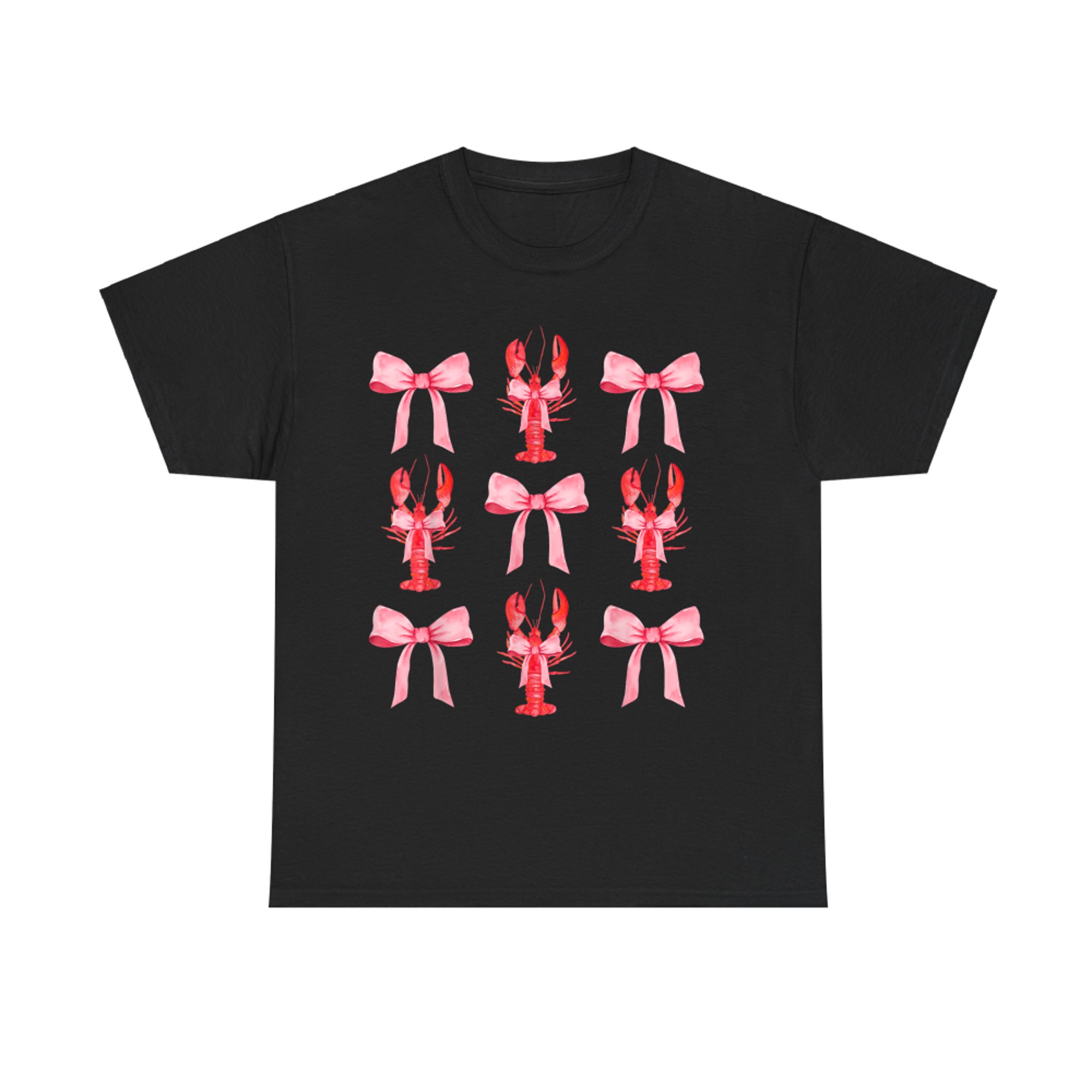 Pink Bow Cute Coquette Crawfish Y2k Clean Girl Aesthetic T-Shirt