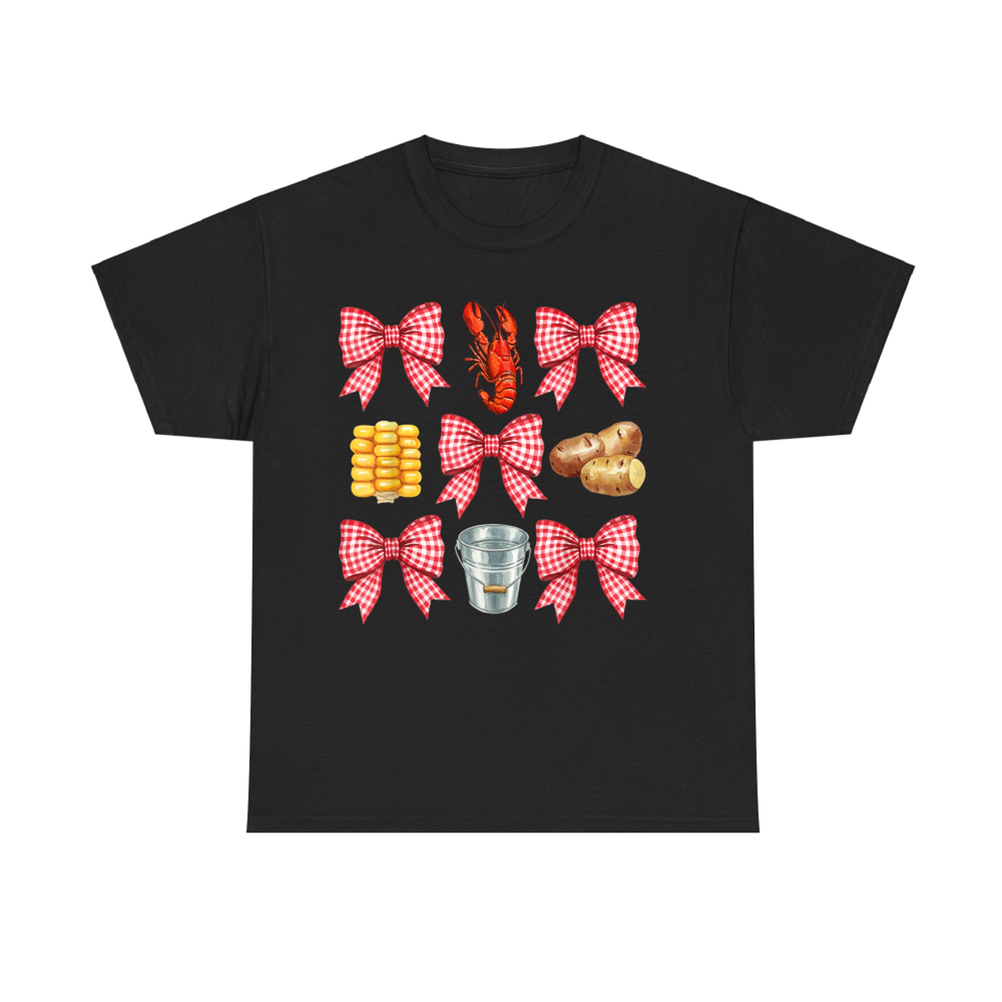 Pink Bow Cute Crawfish Boil Y2K Aesthetic T-Shirt