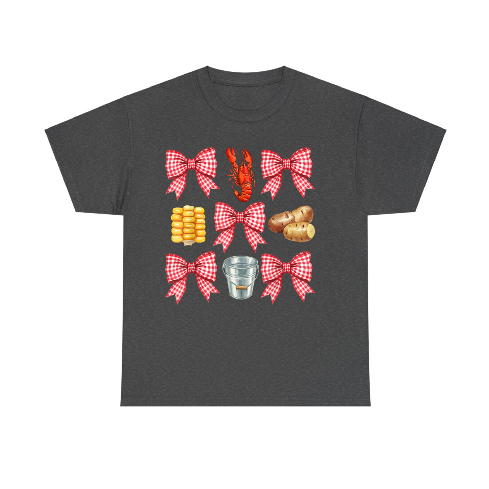 Pink Bow Cute Crawfish Boil Y2K Aesthetic T-Shirt
