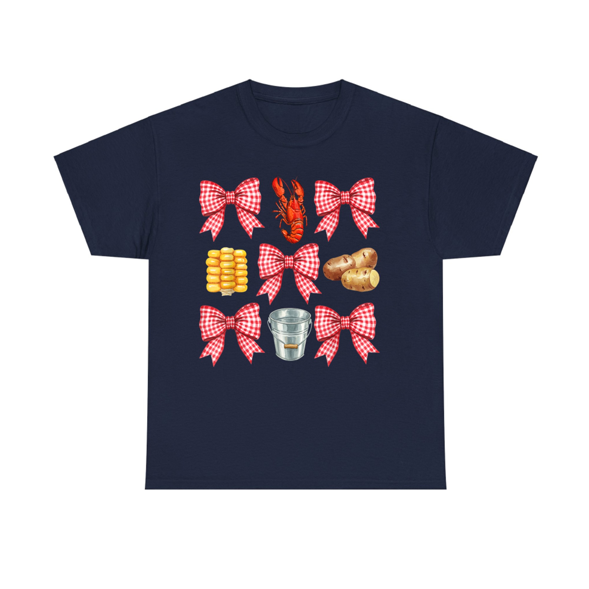 Pink Bow Cute Crawfish Boil Y2K Aesthetic T-Shirt