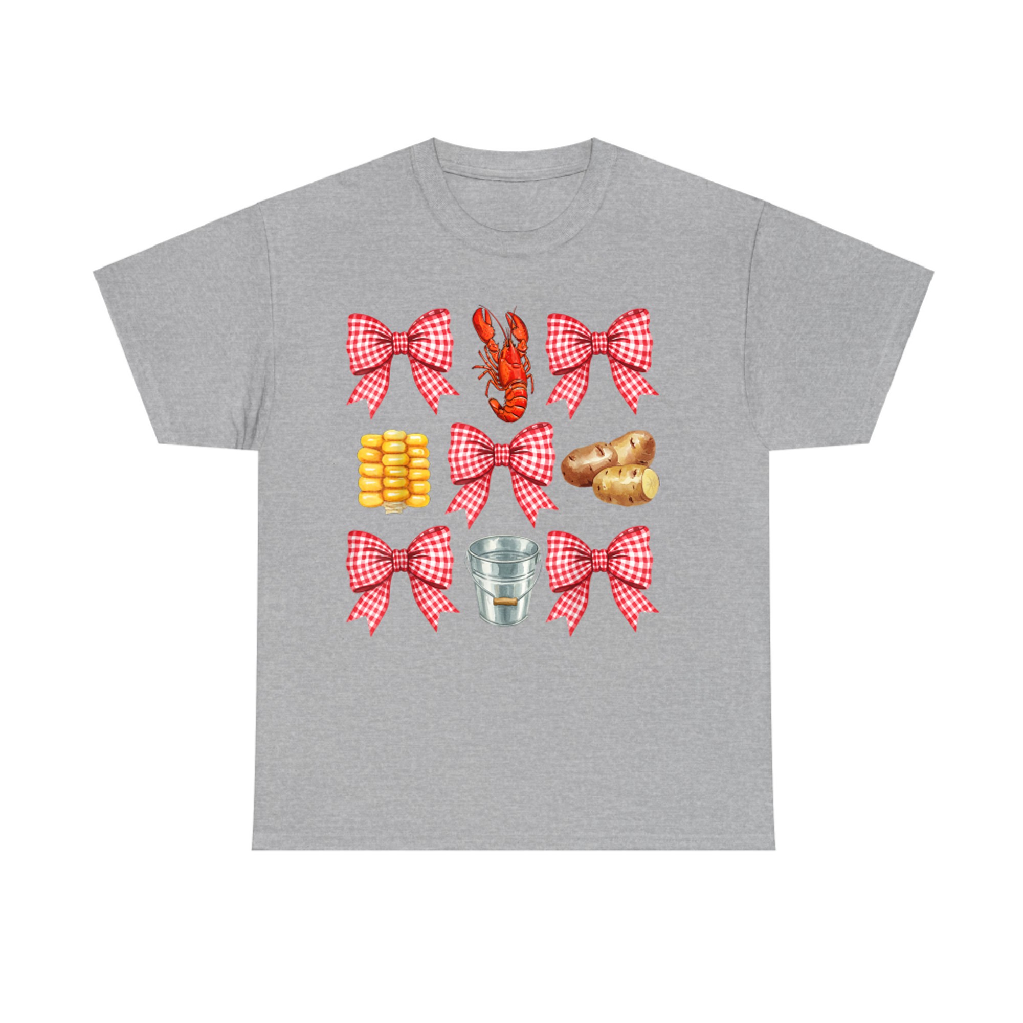 Pink Bow Cute Crawfish Boil Y2K Aesthetic T-Shirt