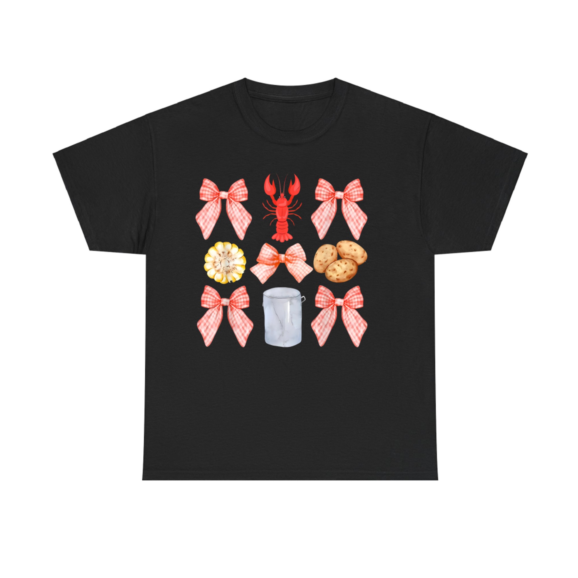 Pink Bow Cute Crawfish Boil Y2K Girl Aesthetic T-Shirt