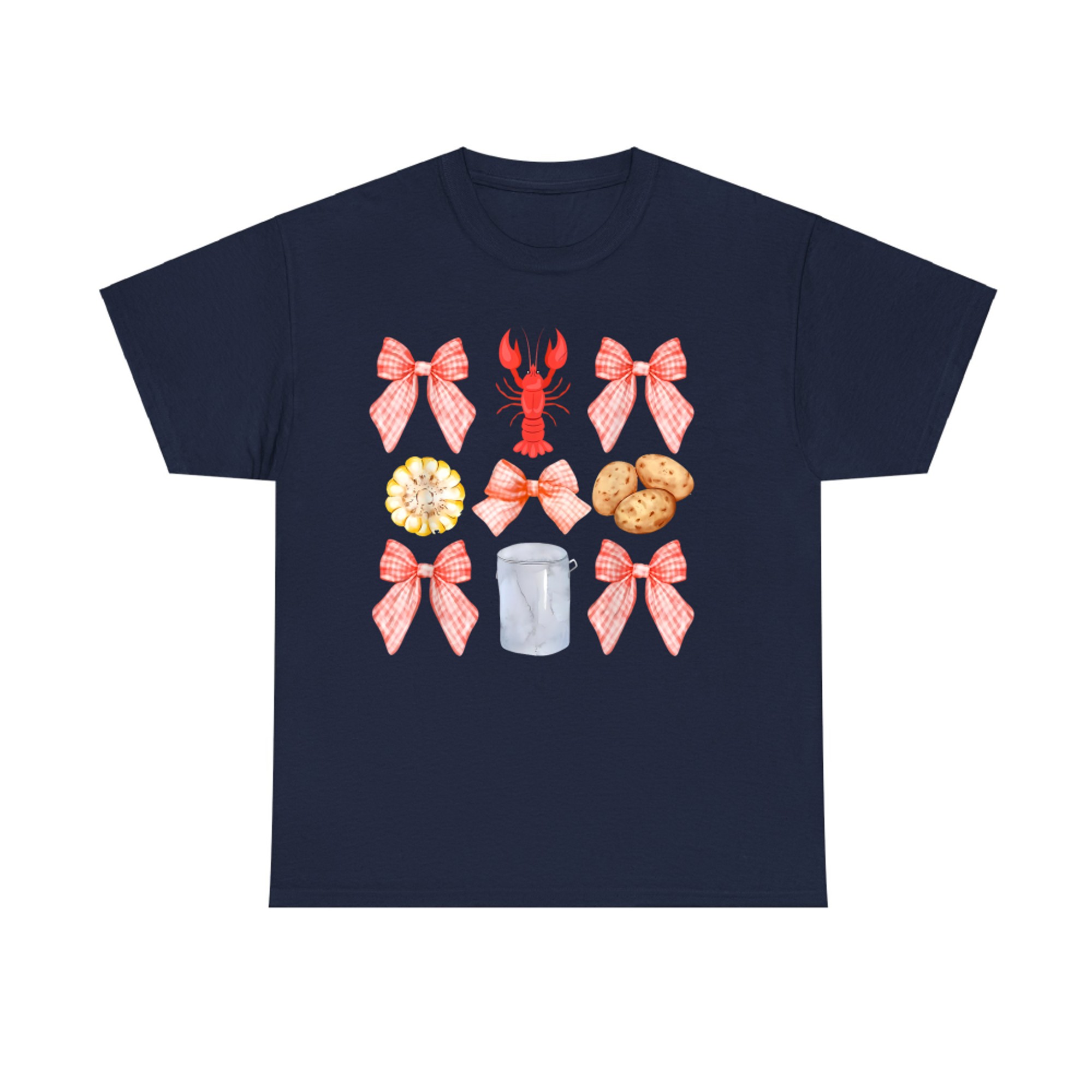 Pink Bow Cute Crawfish Boil Y2K Girl Aesthetic T-Shirt