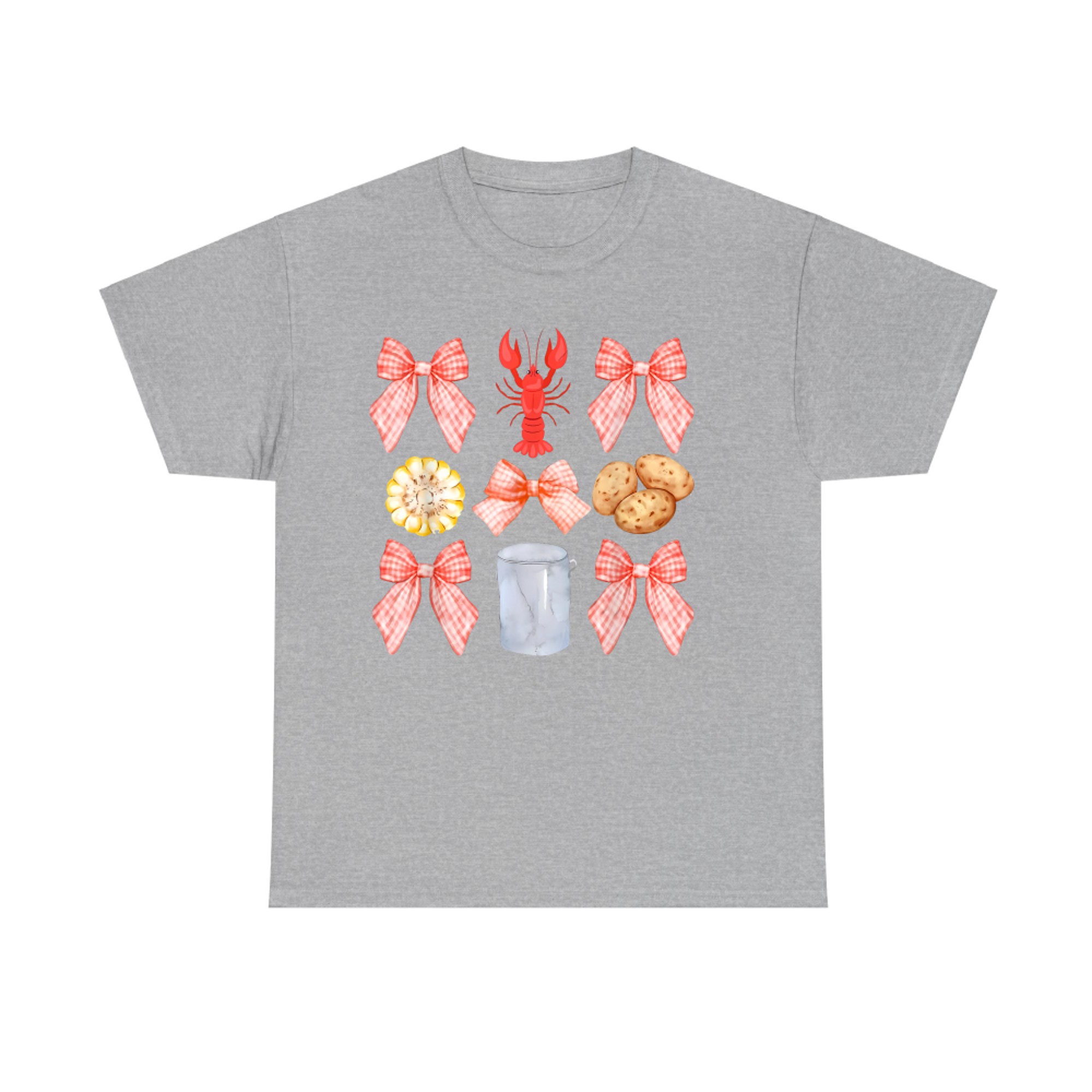 Pink Bow Cute Crawfish Boil Y2K Girl Aesthetic T-Shirt
