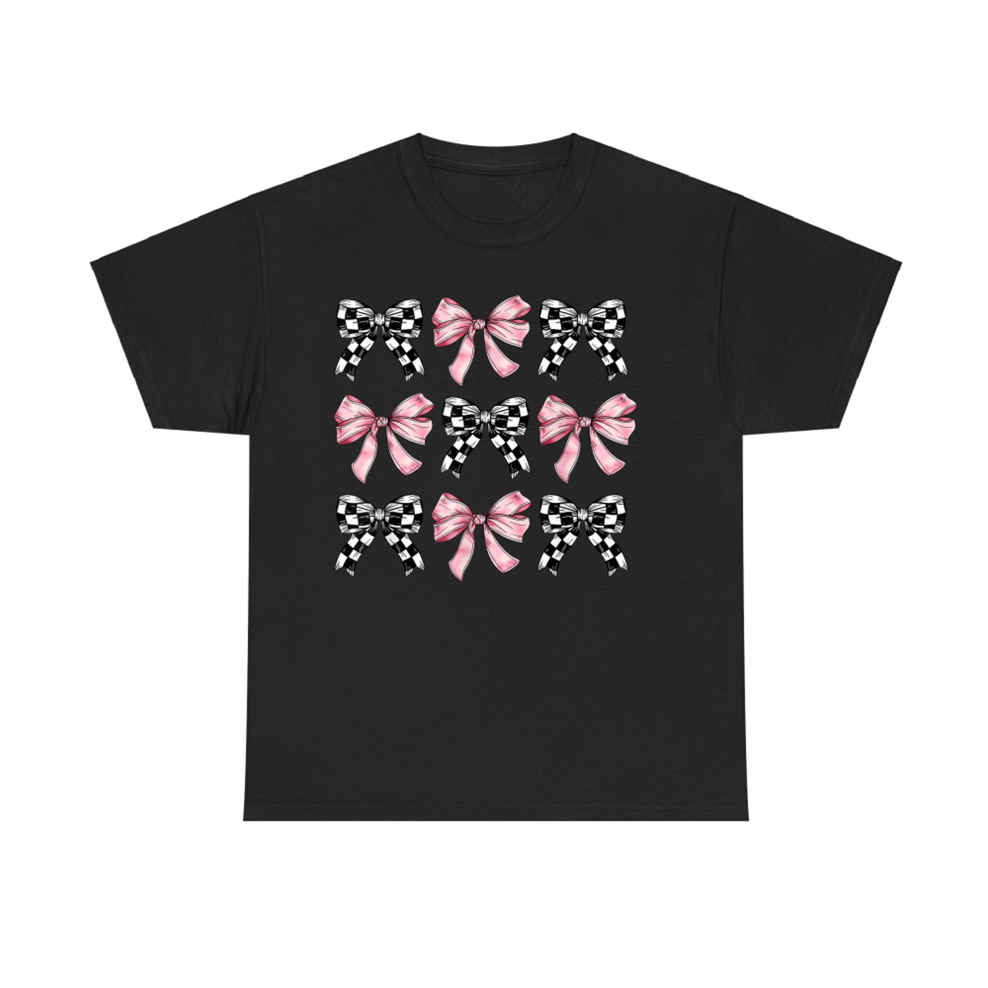 Pink Bows Cute Checkered bow Y2K Girl Aesthetic T-Shirt