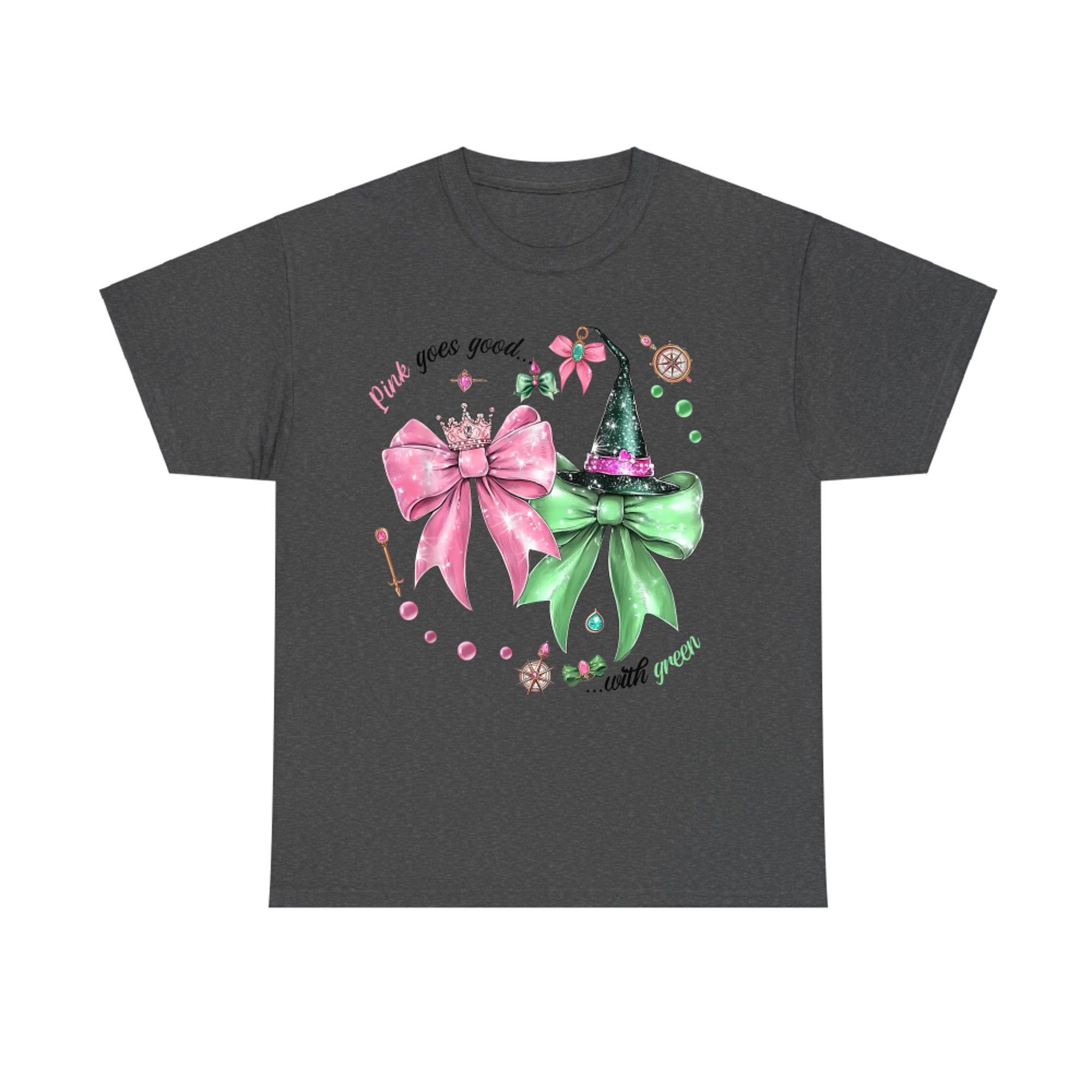 Pink Goes Good Green Funny Halloween Witch T-Shirt