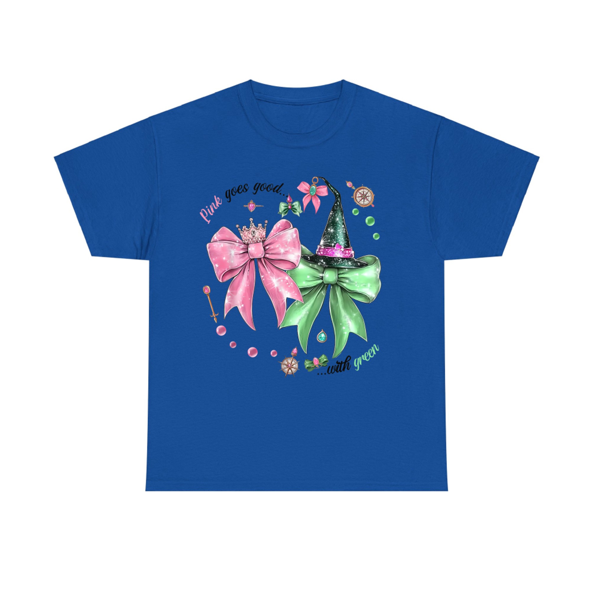 Pink Goes Good Green Funny Halloween Witch T-Shirt