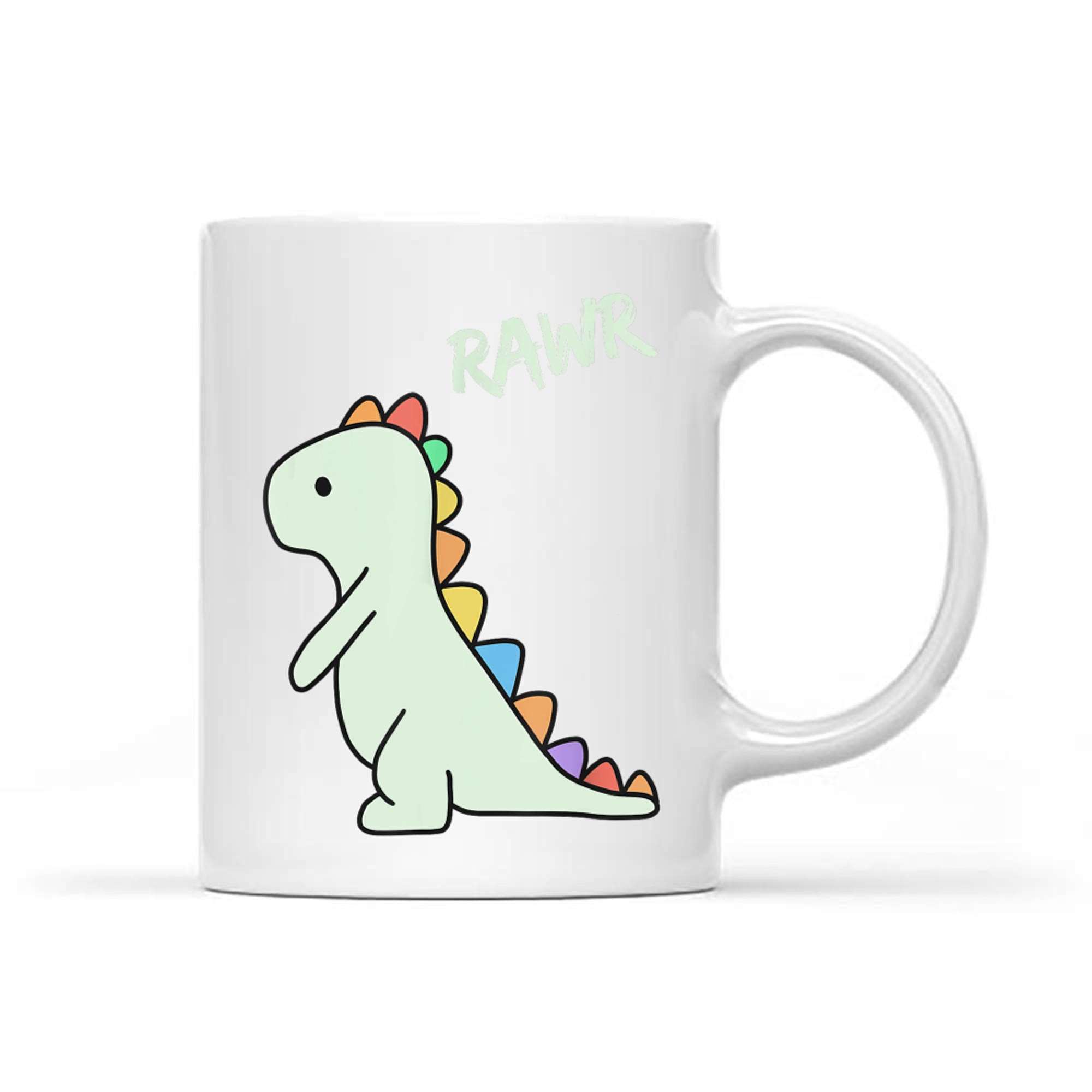 Rawr Cute Rainbow Dinosaur RAWR Kawaii Dino Lover Mug