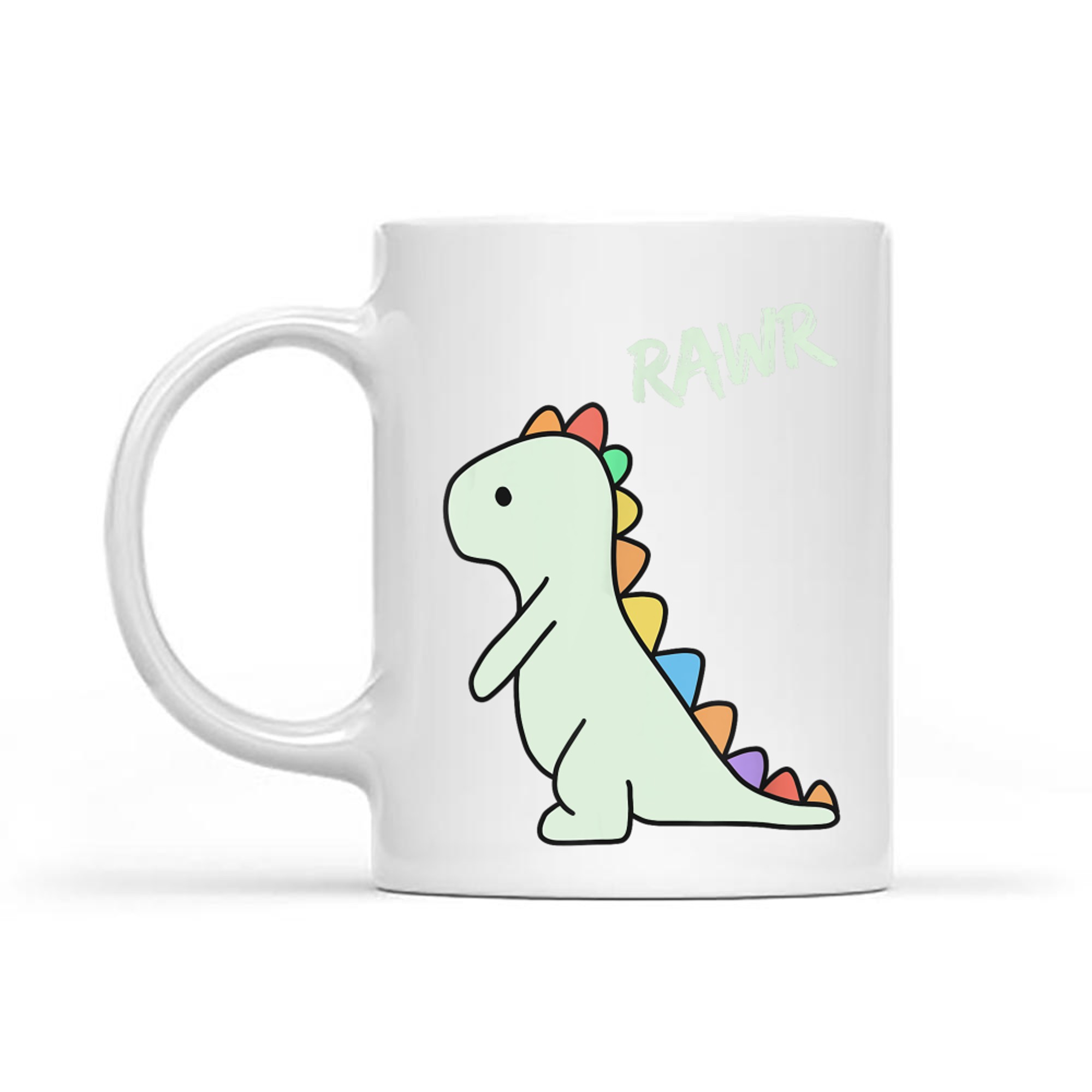 Rawr Cute Rainbow Dinosaur RAWR Kawaii Dino Lover Mug