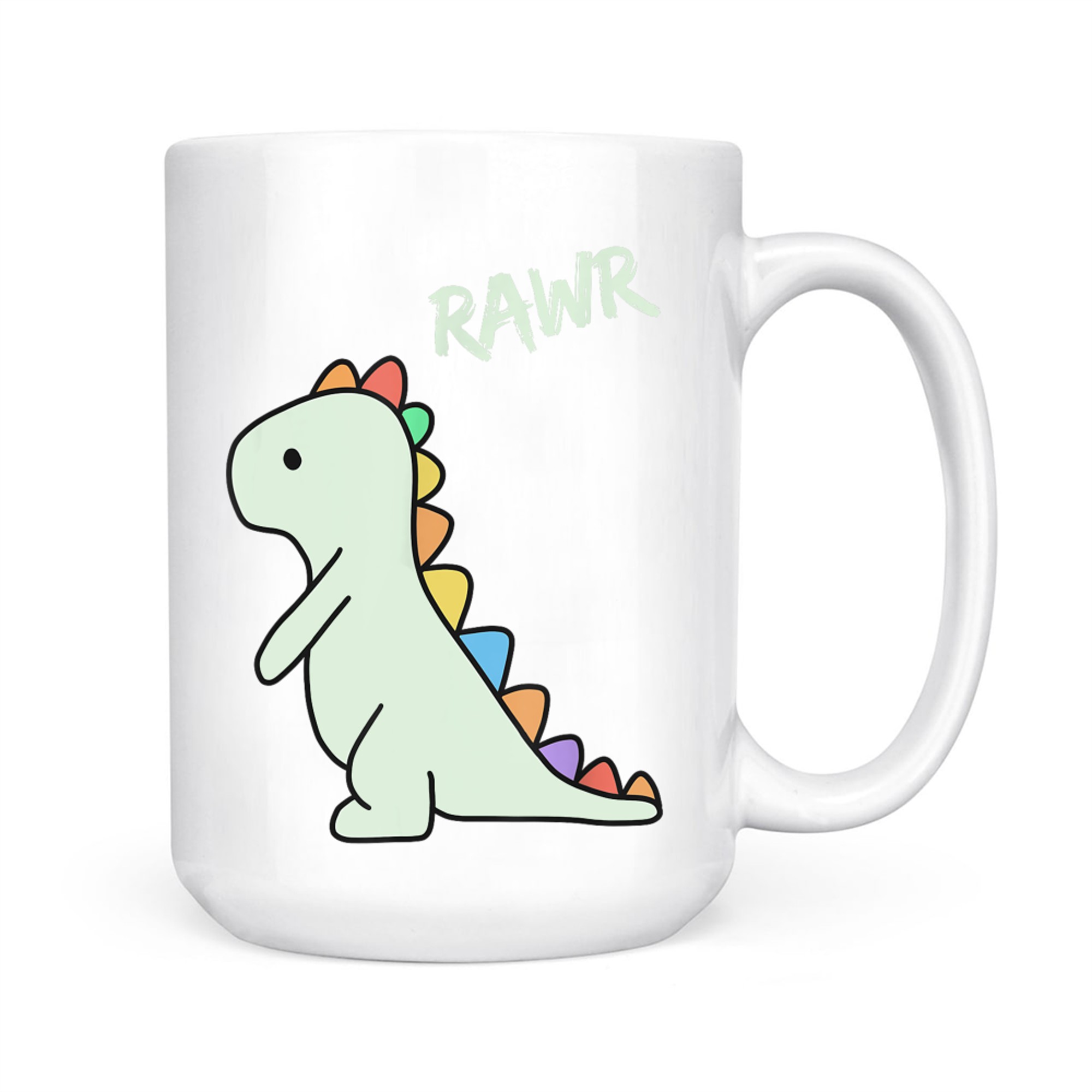 Rawr Cute Rainbow Dinosaur RAWR Kawaii Dino Lover Mug