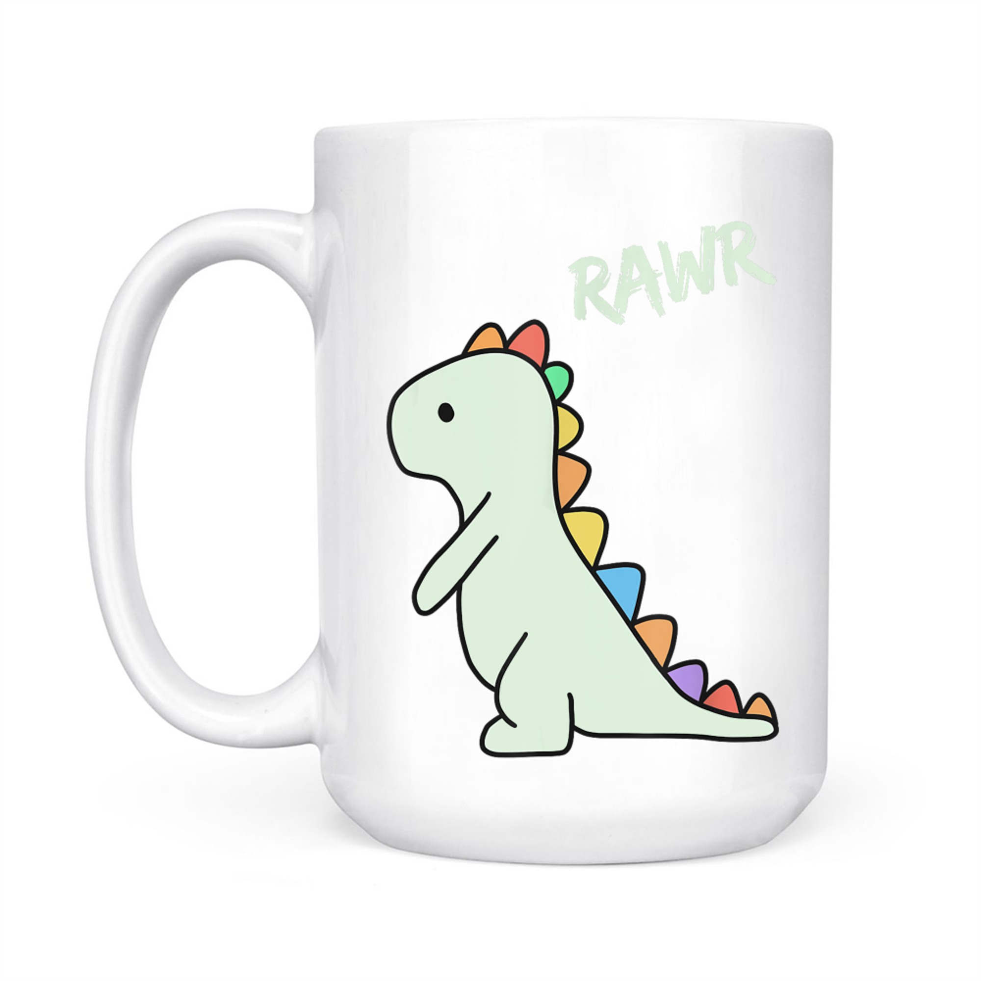 Rawr Cute Rainbow Dinosaur RAWR Kawaii Dino Lover Mug
