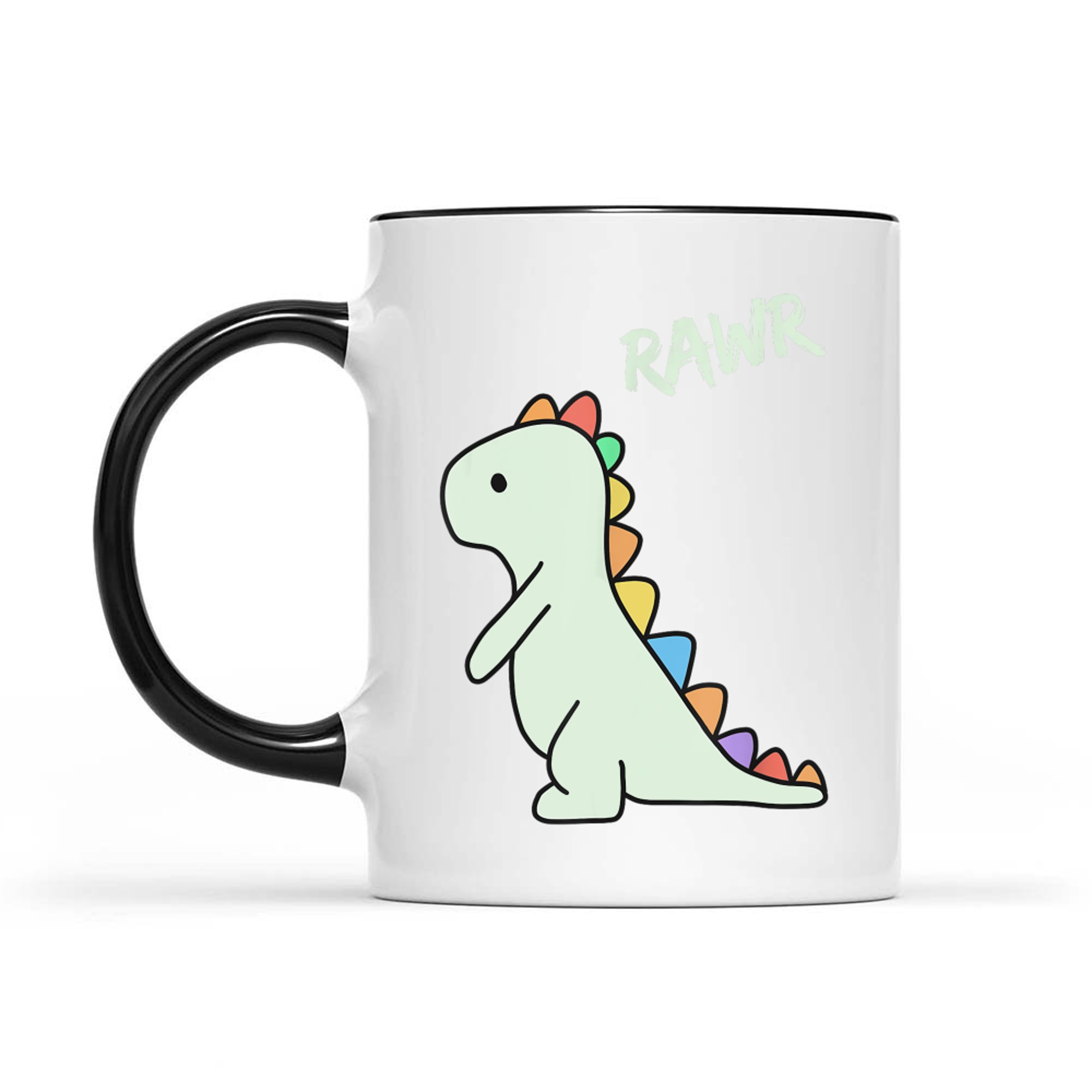 Rawr Cute Rainbow Dinosaur RAWR Kawaii Dino Lover Mug