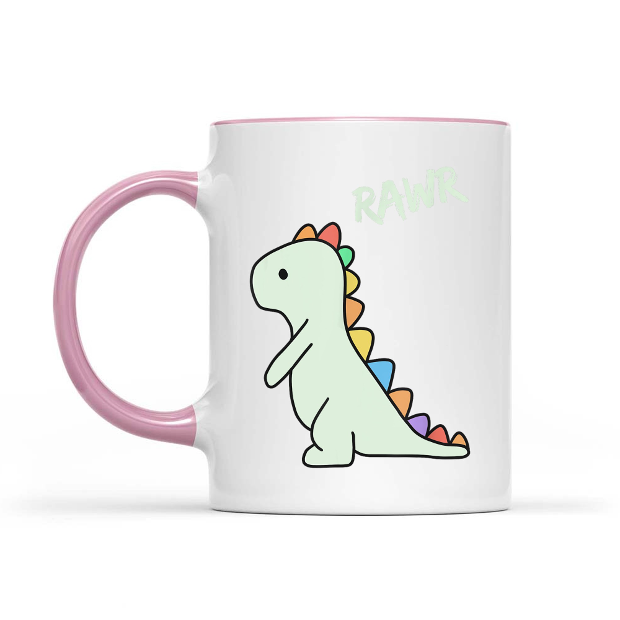 Rawr Cute Rainbow Dinosaur RAWR Kawaii Dino Lover Mug
